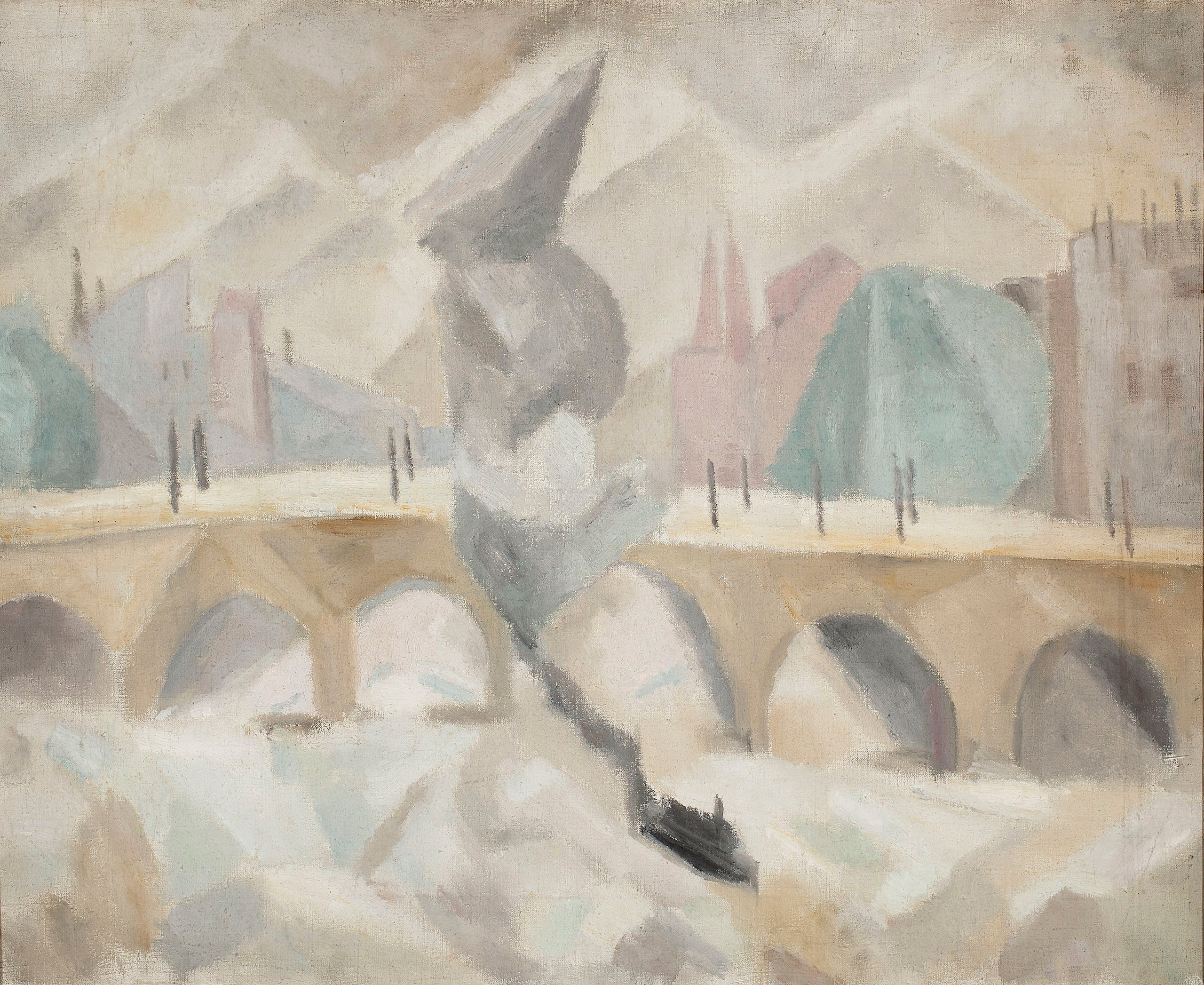 《塞纳河上的桥》（Bridge on the Seine）｜塔德乌什·马科夫斯基 Tadeusz Makowski｜1913