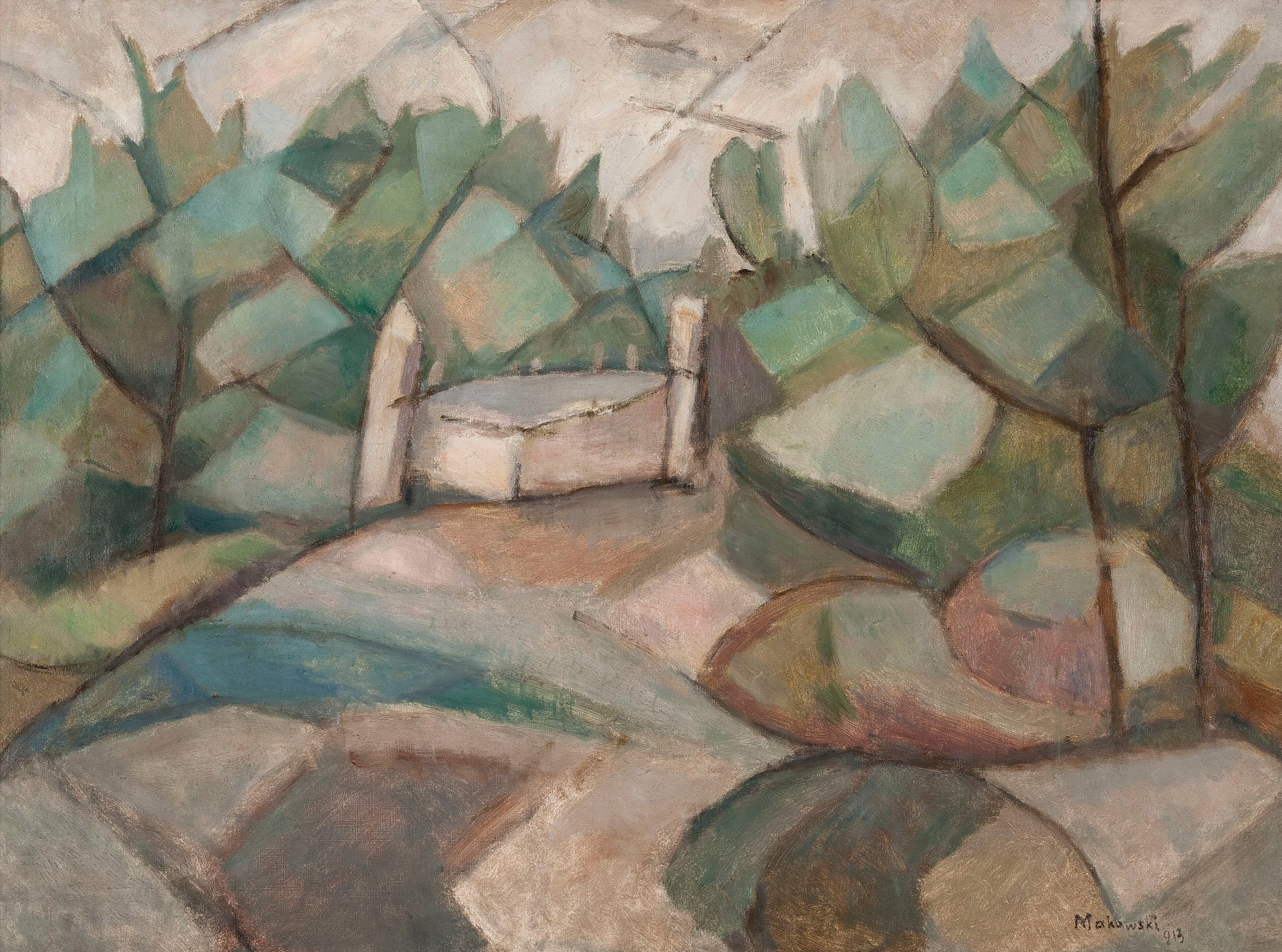 《绿色景观》（Green landscape）｜塔德乌什·马科夫斯基 Tadeusz Makowski｜1913