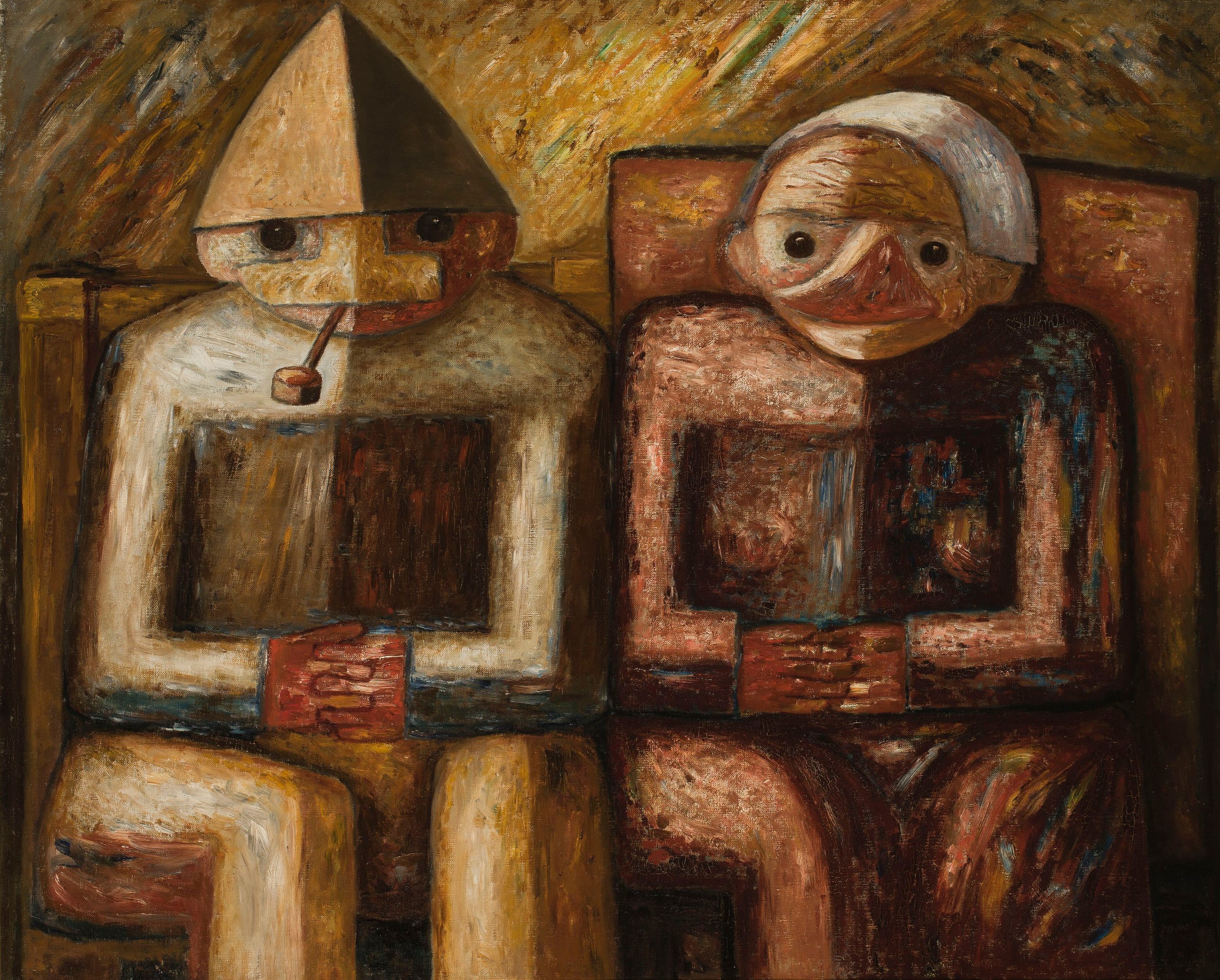 《老男人和老女人》（Old man and old woman）｜塔德乌什·马科夫斯基 Tadeusz Makowski｜1930