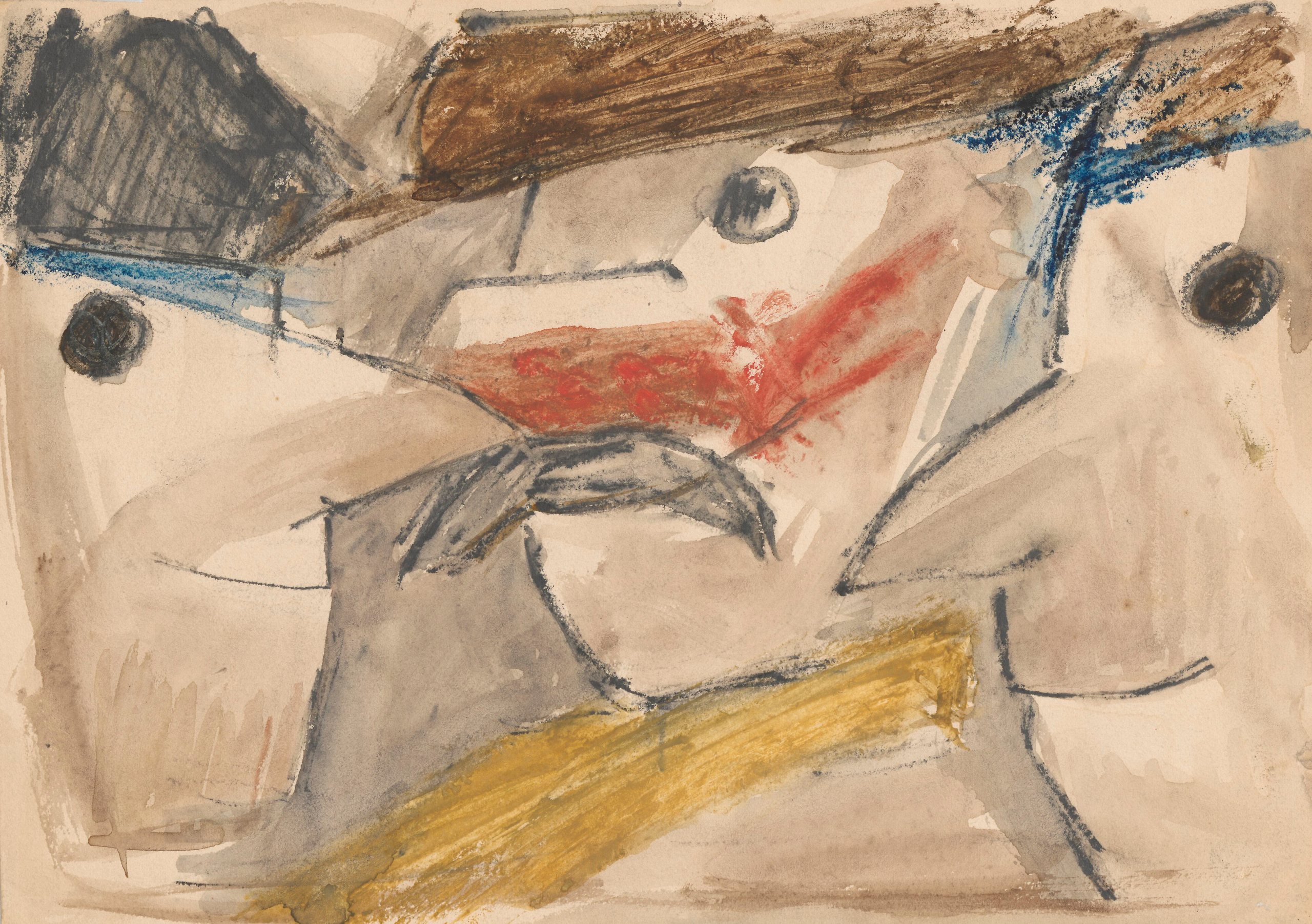《大鼻子三张脸》（Three faces with big noses）｜塔德乌什·马科夫斯基 Tadeusz Makowski｜1931