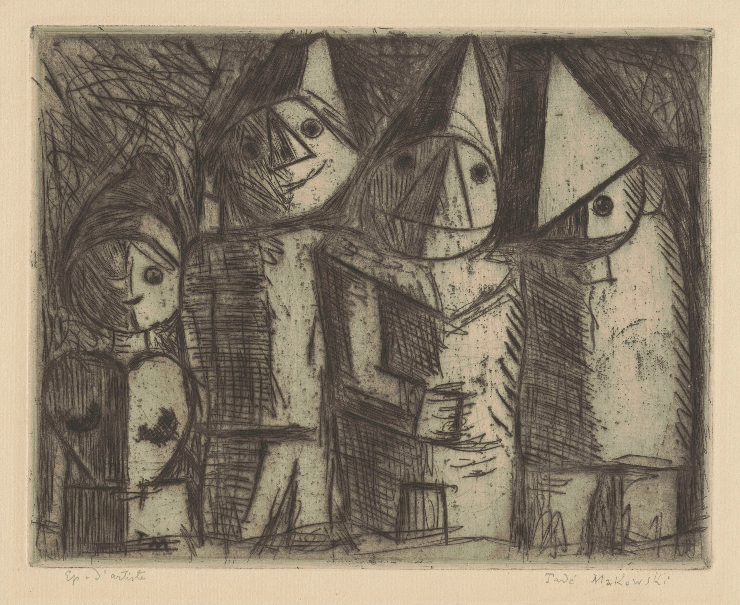 《四个孩子》（Four children）｜塔德乌什·马科夫斯基 Tadeusz Makowski｜1931
