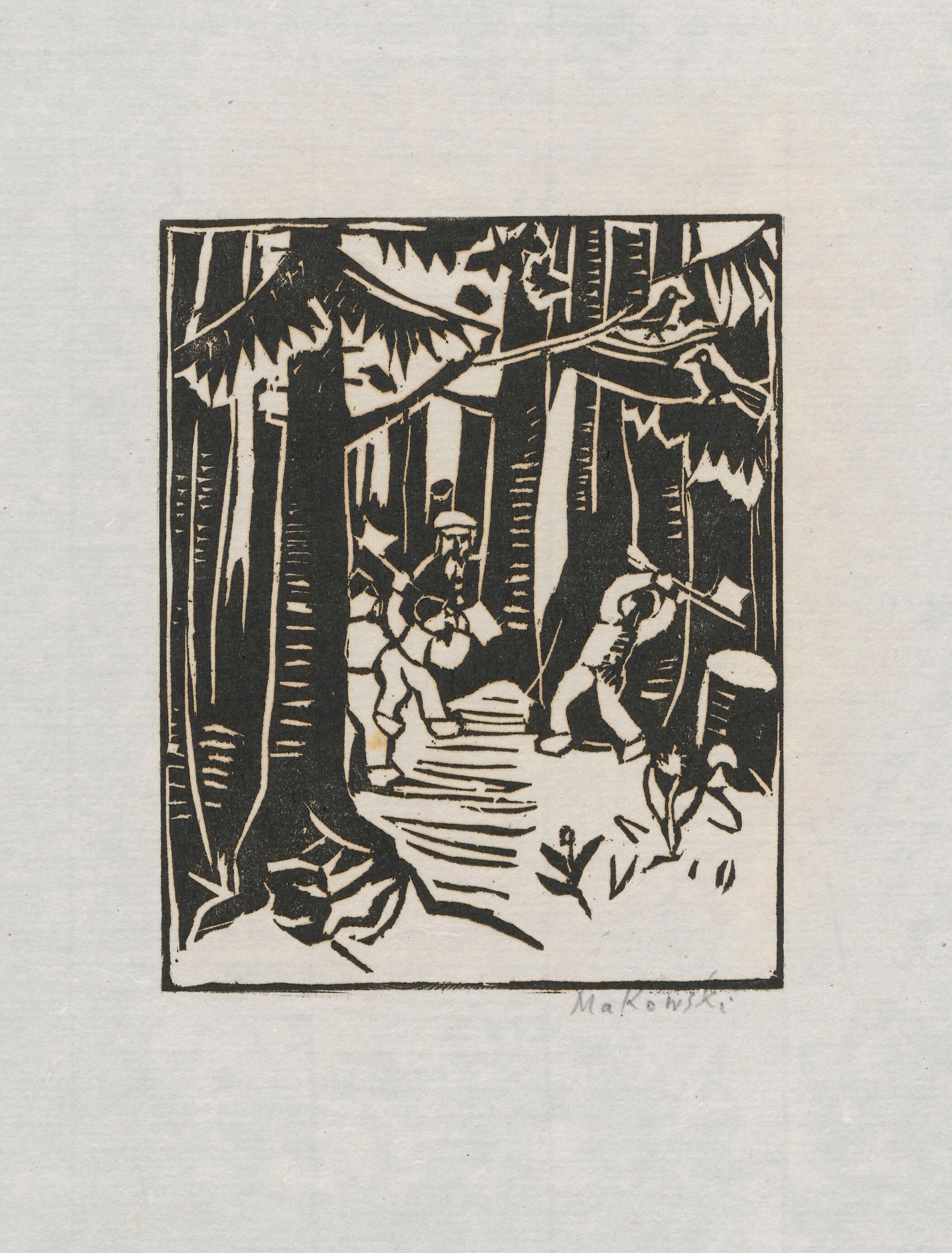 《森林采伐》（Forest logging）｜塔德乌什·马科夫斯基 Tadeusz Makowski｜1924年以前