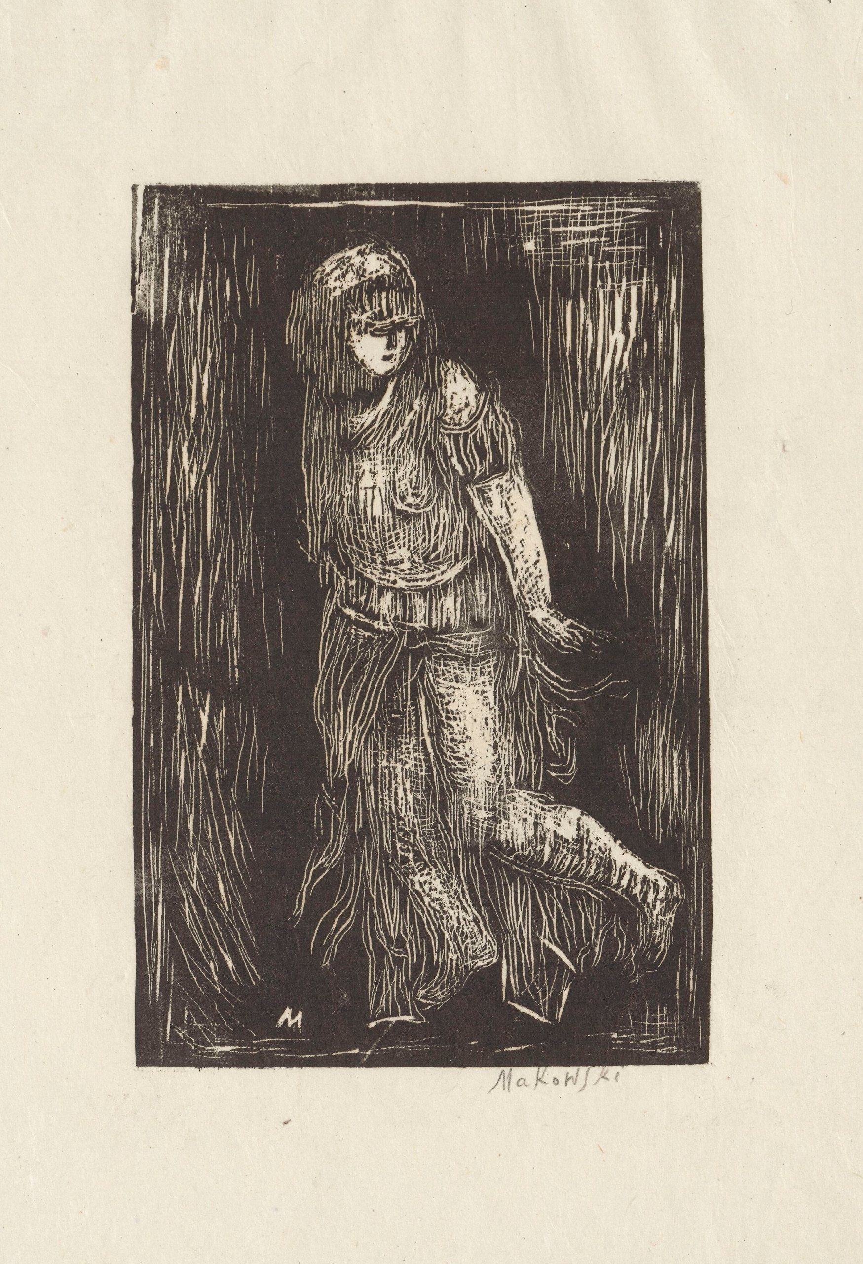 《穿着透明长袍的女人》（Woman in transparent robes）｜塔德乌什·马科夫斯基 Tadeusz Makowski｜1920
