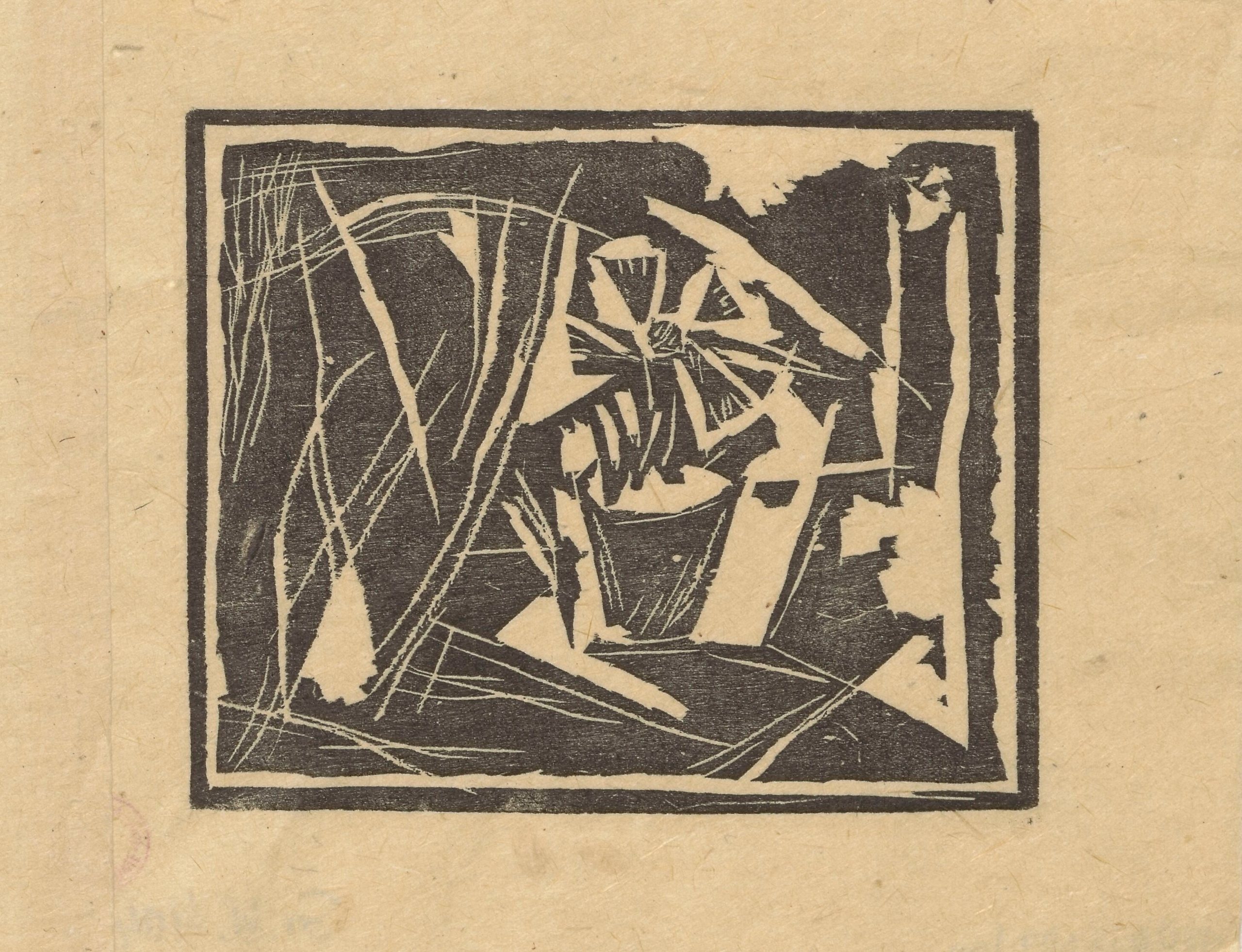 《静物画，花盆里有一朵花》（Still life with a flower in a pot）｜塔德乌什·马科夫斯基 Tadeusz Makowski｜1914
