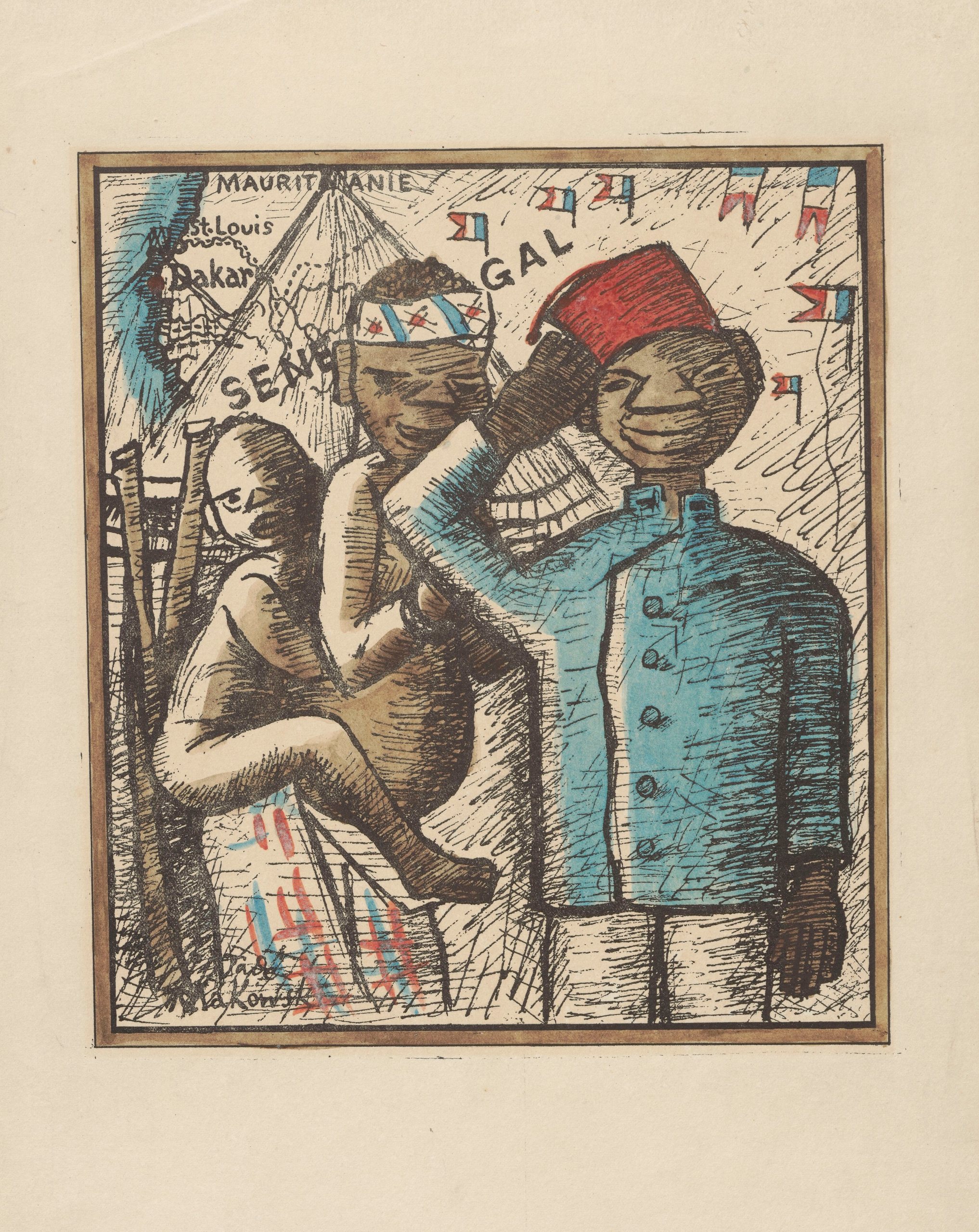 《毛里塔尼亚 – 塞内加尔》（Mauritania – Senegal）｜塔德乌什·马科夫斯基 Tadeusz Makowski｜1912