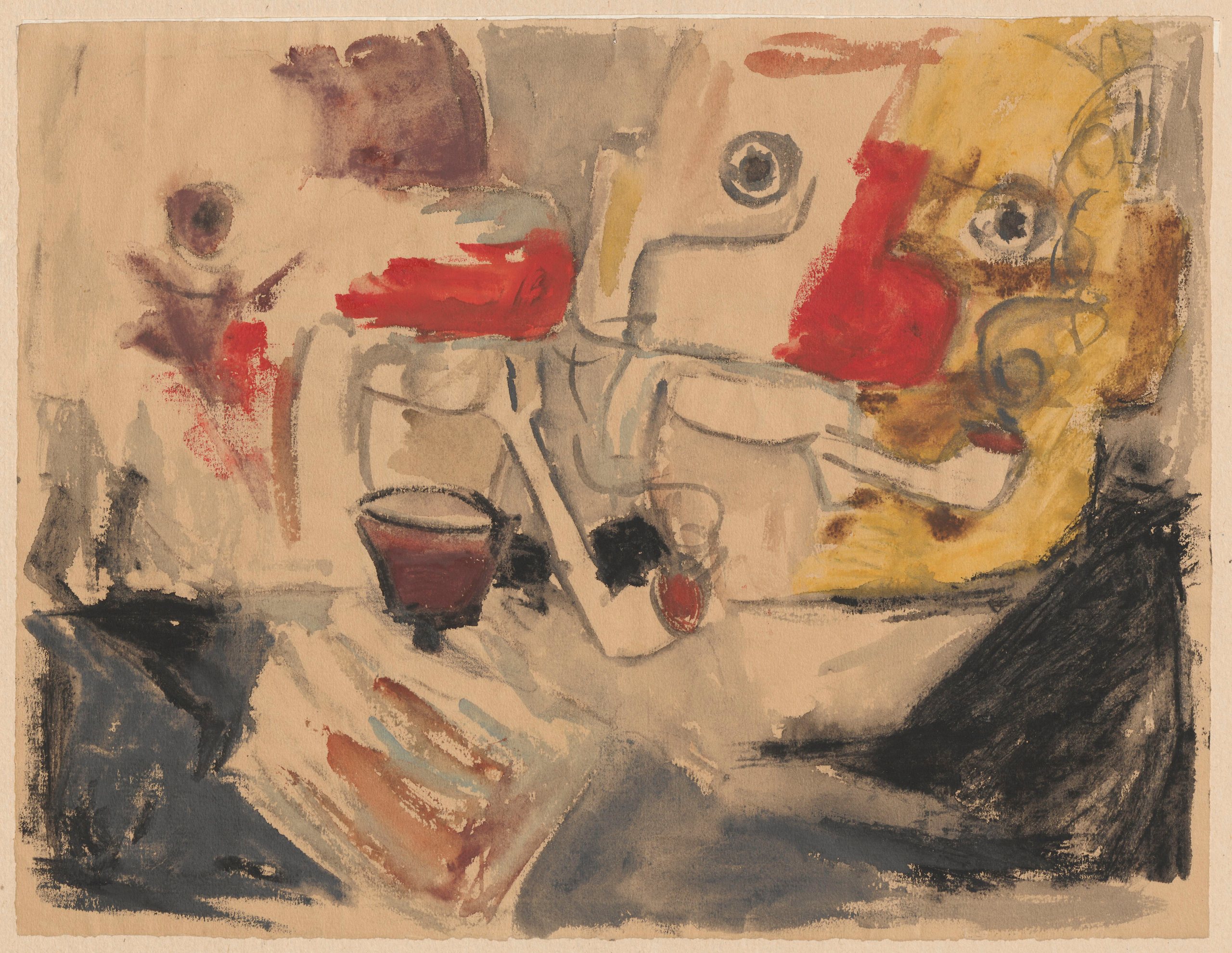 《烟斗者》（Pipe smoker）｜塔德乌什·马科夫斯基 Tadeusz Makowski｜1931