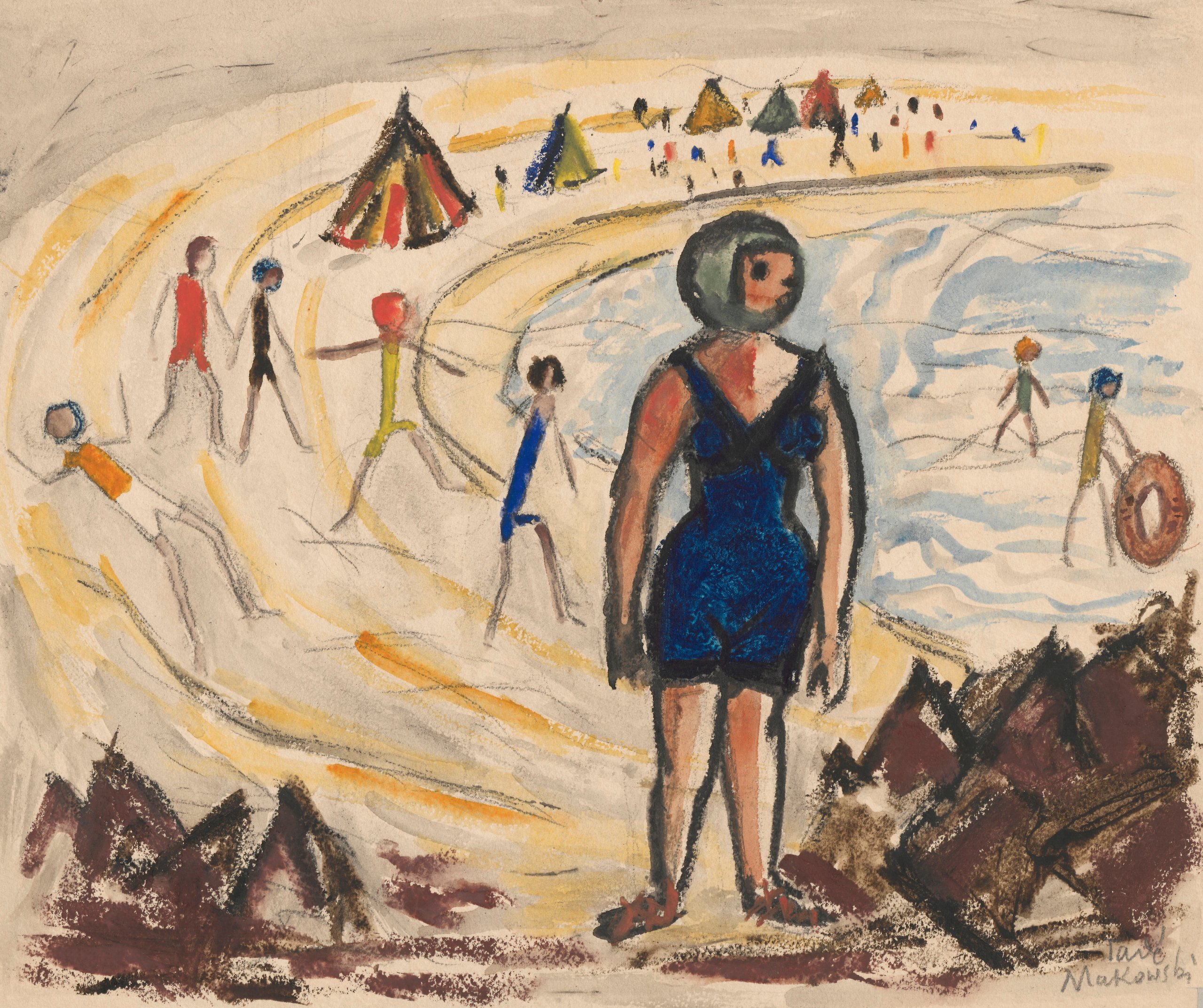 《海滩》（Beach）｜塔德乌什·马科夫斯基 Tadeusz Makowski｜1930
