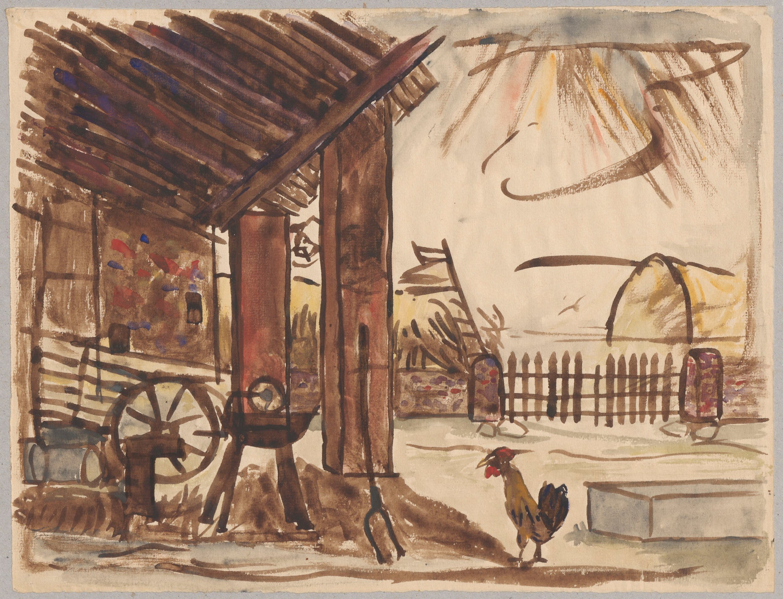 《后院》（Backyard）｜塔德乌什·马科夫斯基 Tadeusz Makowski｜1932