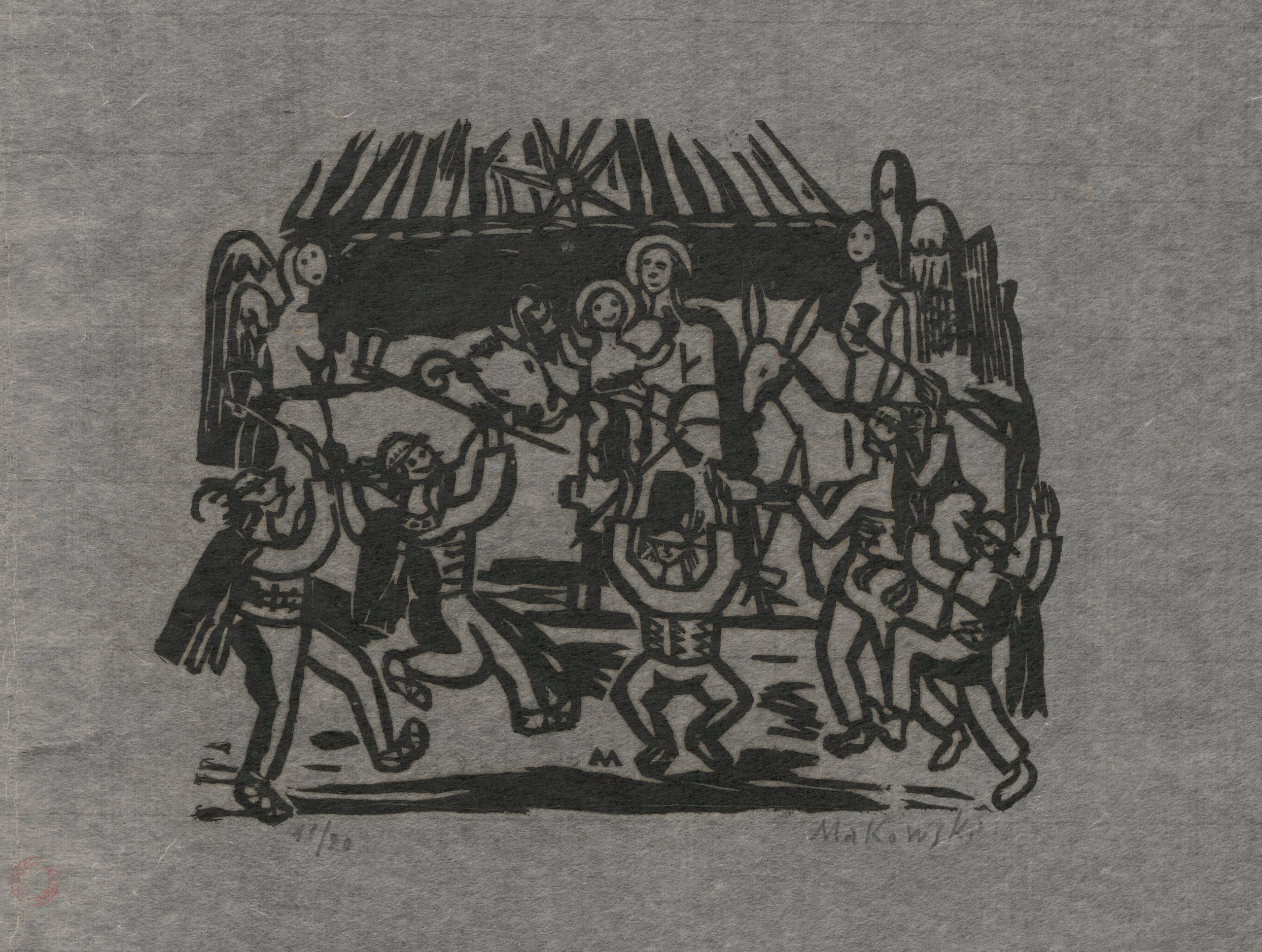 《波兰生活，神秘剧‘1’》（Polish Life, Mystery play ‘1’）｜塔德乌什·马科夫斯基 Tadeusz Makowski｜1924