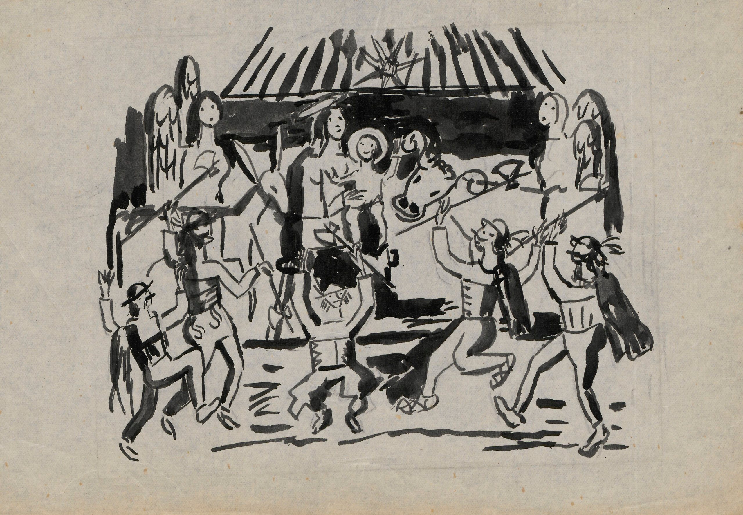 《田园诗》《谜1》的插画设计》（Illustration design for 'Pastorales' 'Mystery 1'）｜塔德乌什·马科夫斯基 Tadeusz Makowski｜1924