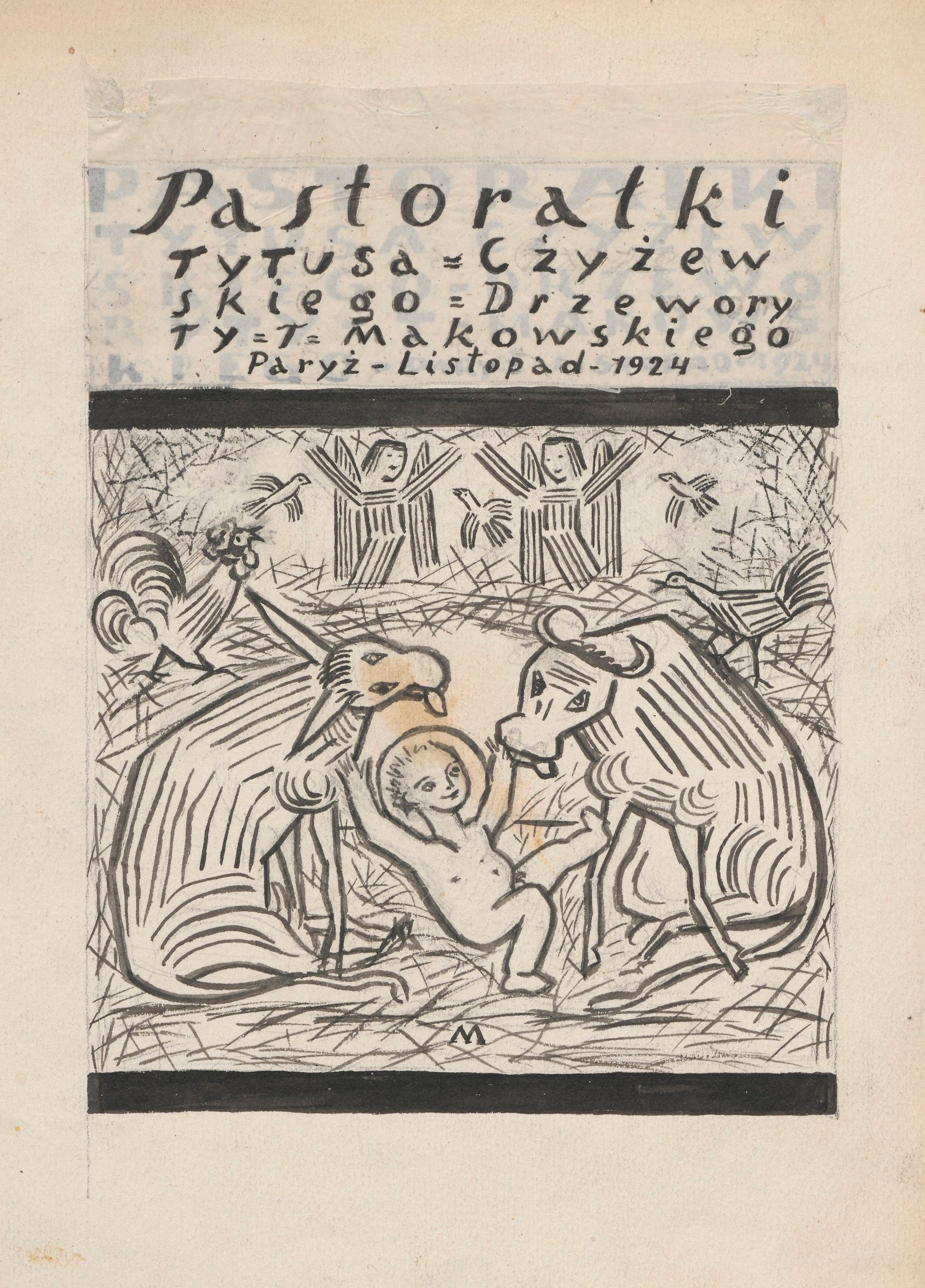 《“Pastorałki”的标题卡设计》（Title card design for 'Pastorałki'）｜塔德乌什·马科夫斯基 Tadeusz Makowski｜不明