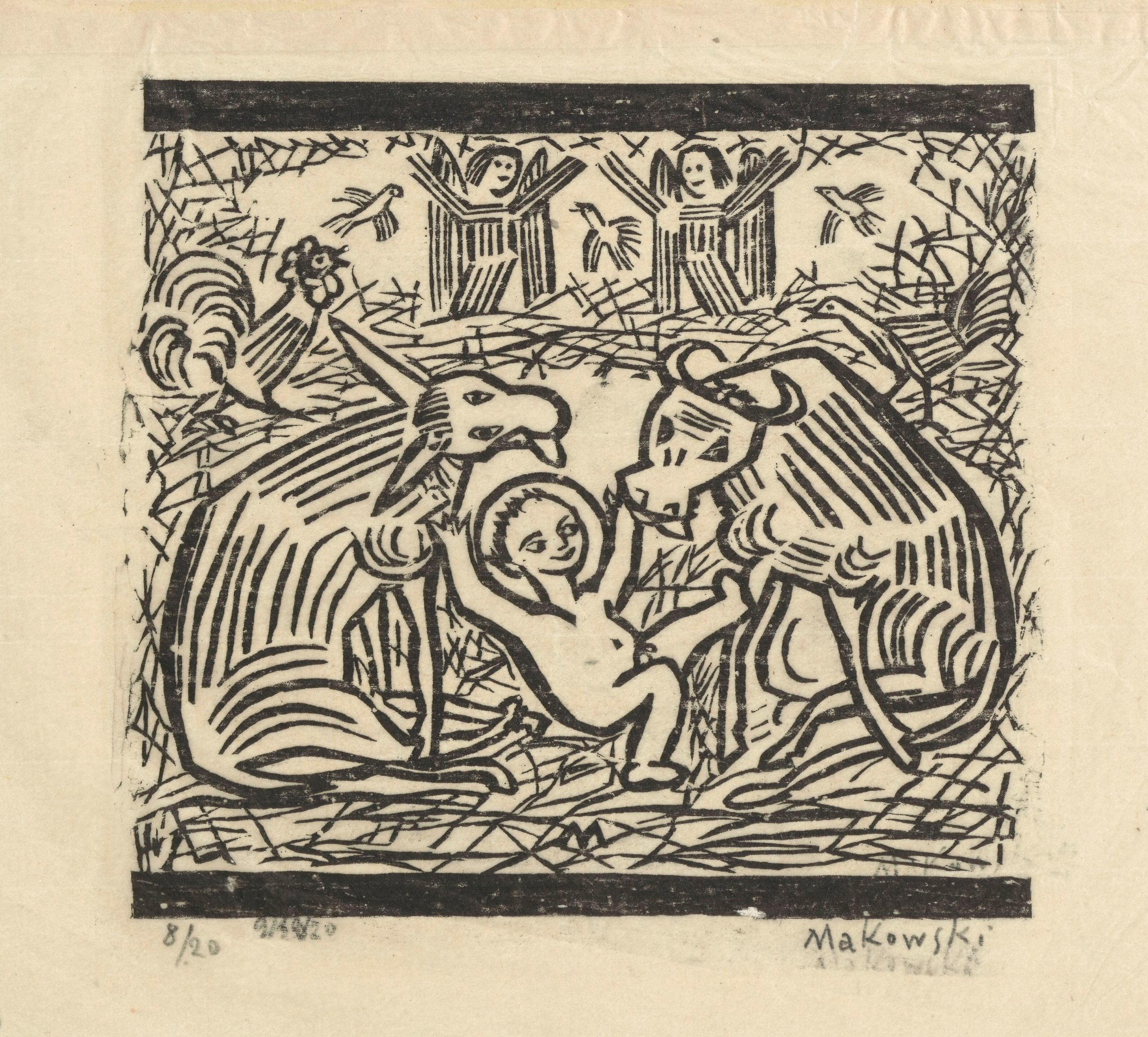 《在托儿所》（At the nursery）｜塔德乌什·马科夫斯基 Tadeusz Makowski｜1924