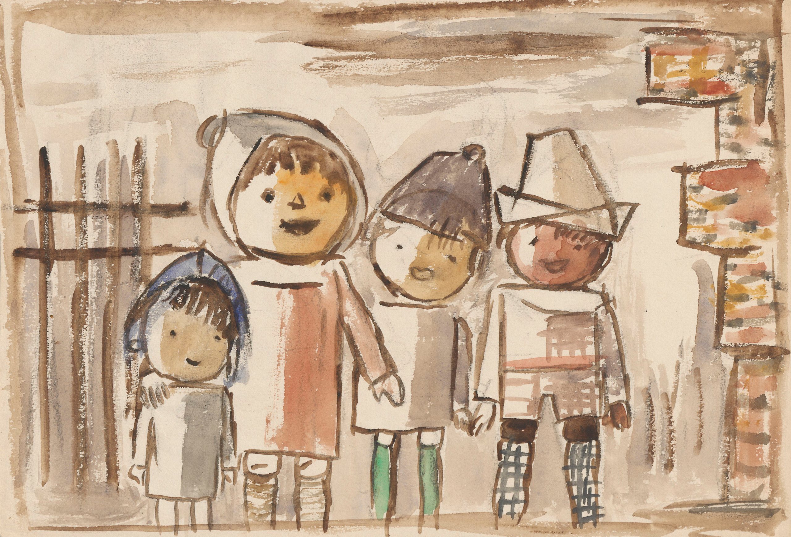 《欢笑的孩子们》（Laughing children）｜塔德乌什·马科夫斯基 Tadeusz Makowski｜1932