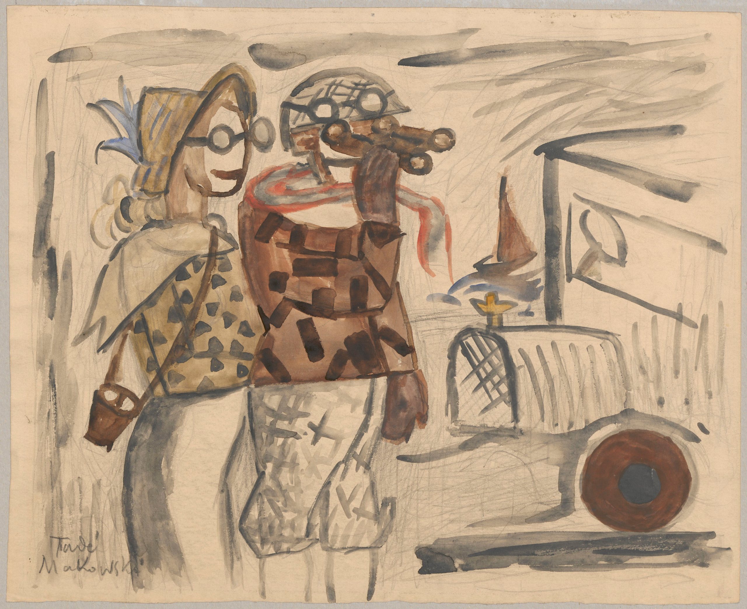 《游客》（Tourists）｜塔德乌什·马科夫斯基 Tadeusz Makowski｜1930