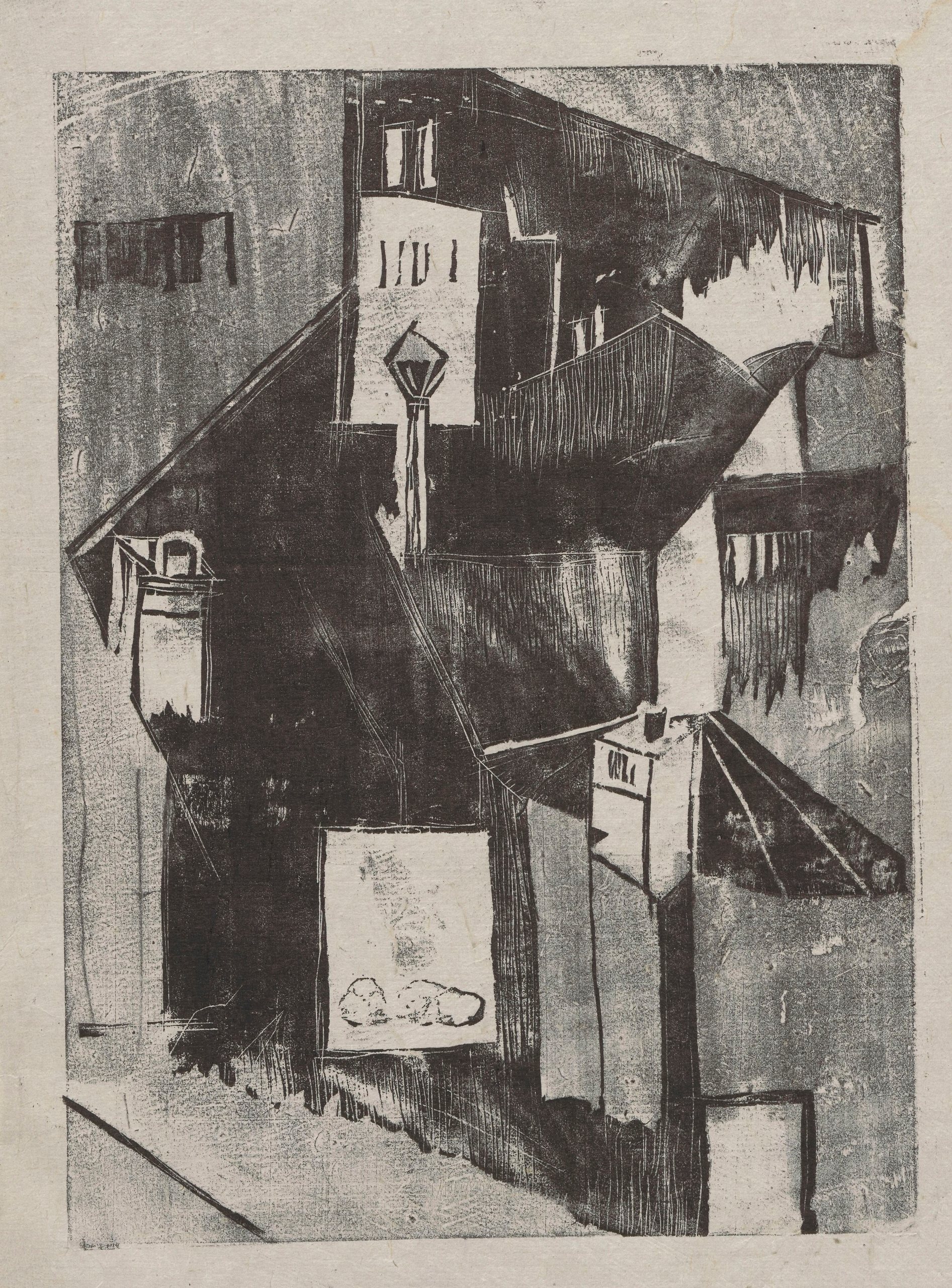 《有灯笼的街道》（Street with a lantern）｜塔德乌什·马科夫斯基 Tadeusz Makowski｜1914