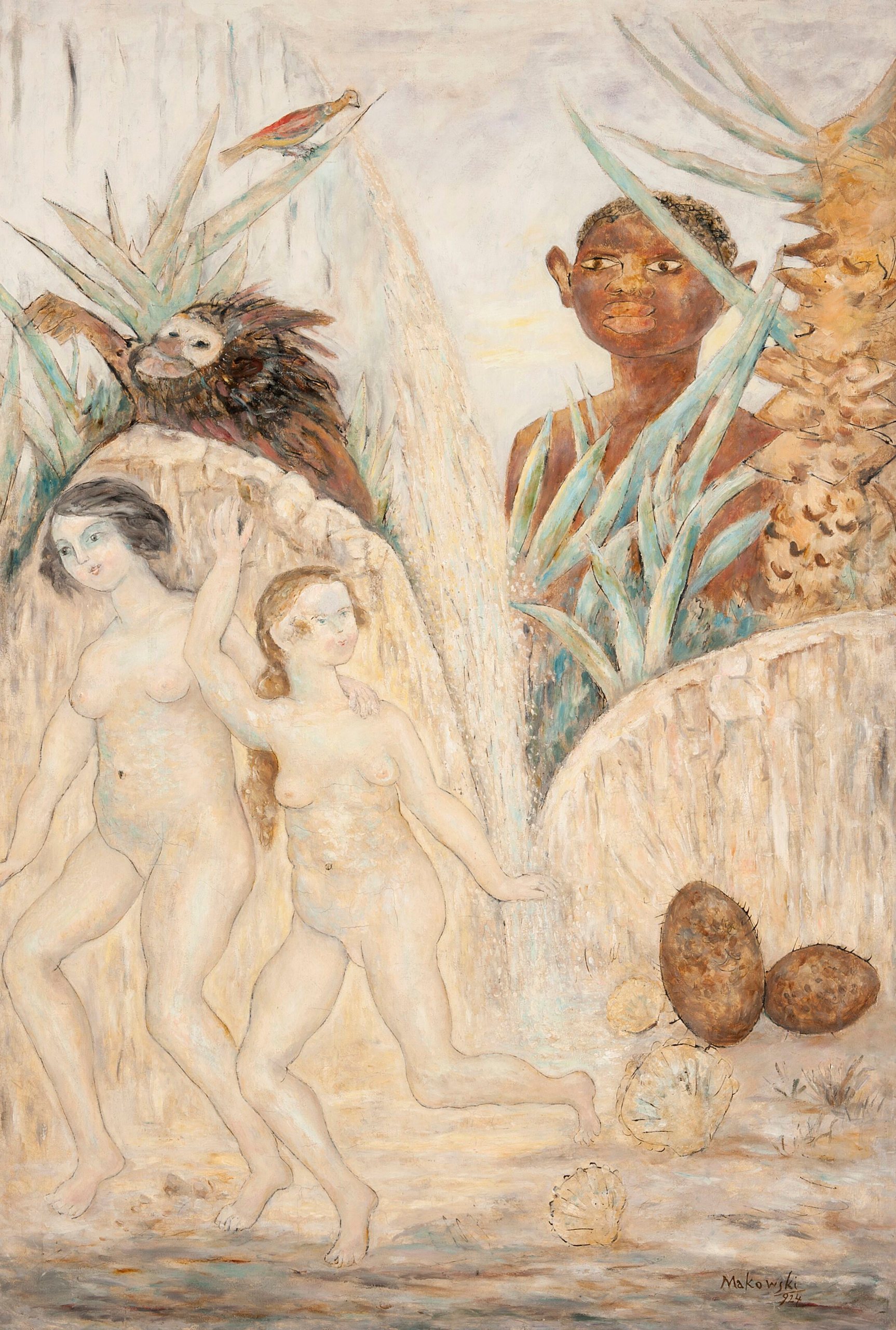 《瀑布》（Waterfall）｜塔德乌什·马科夫斯基 Tadeusz Makowski｜1924