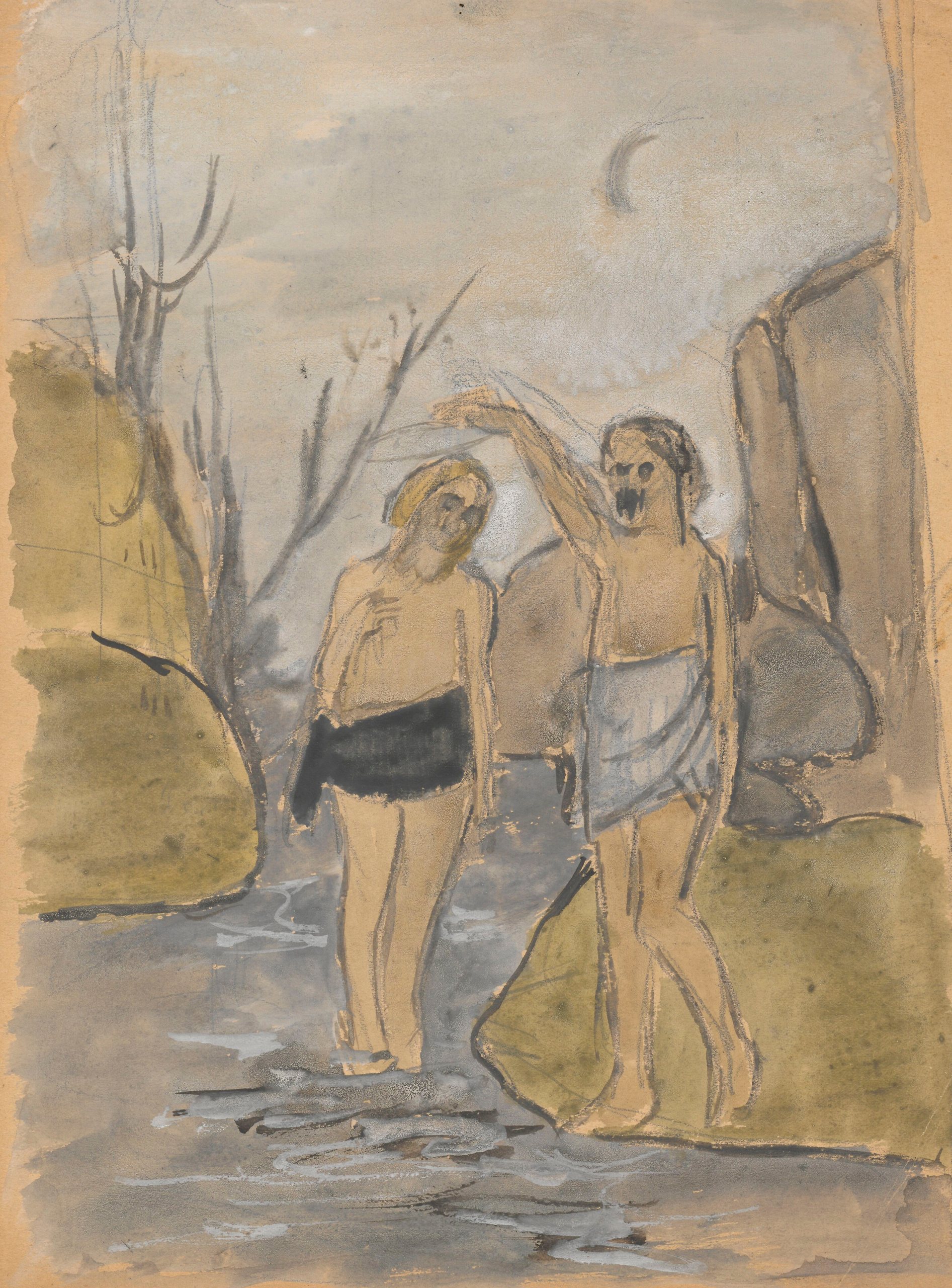《基督的洗礼》（The baptism of Christ）｜塔德乌什·马科夫斯基 Tadeusz Makowski｜1909