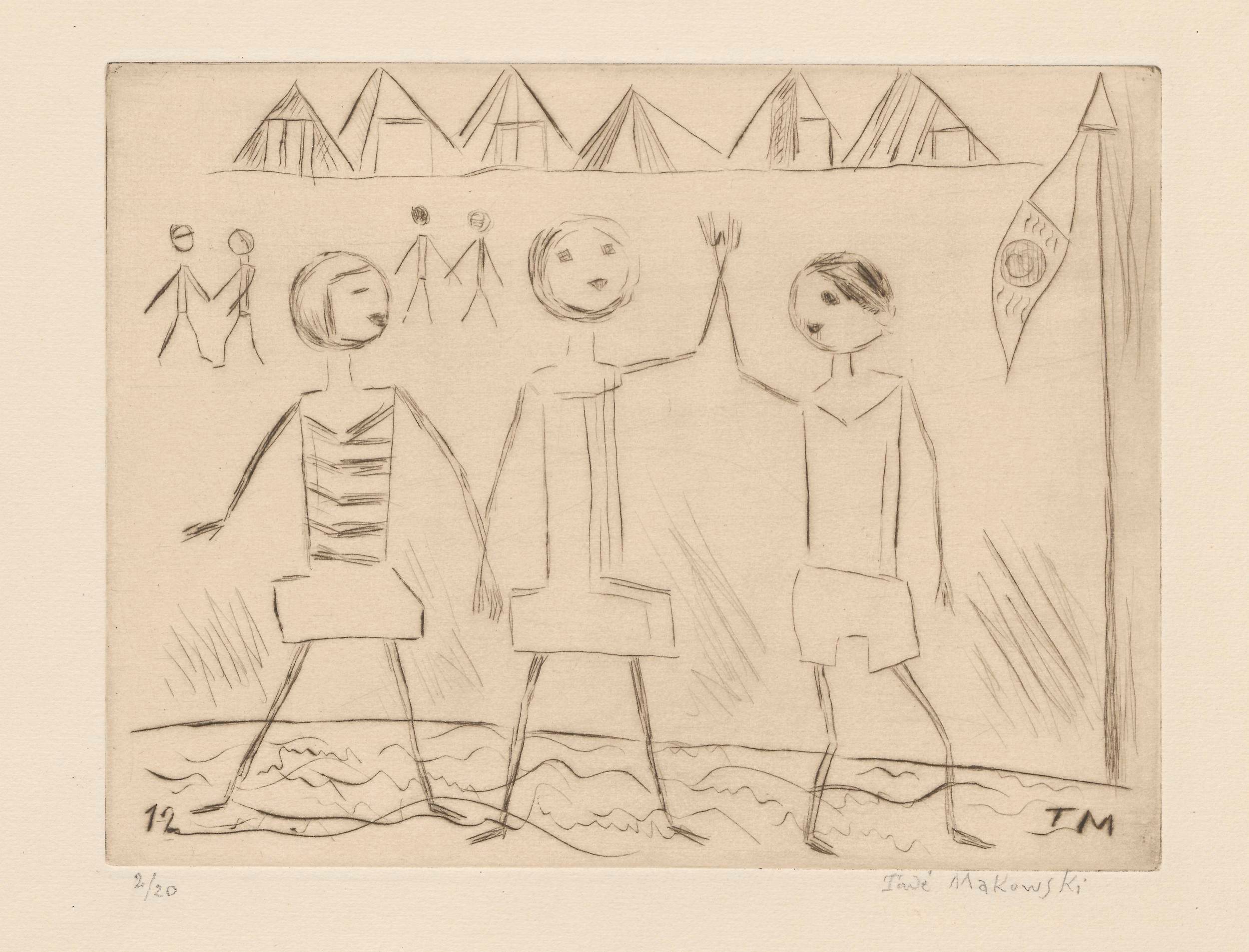 《海滩》（Beach）｜塔德乌什·马科夫斯基 Tadeusz Makowski｜1930