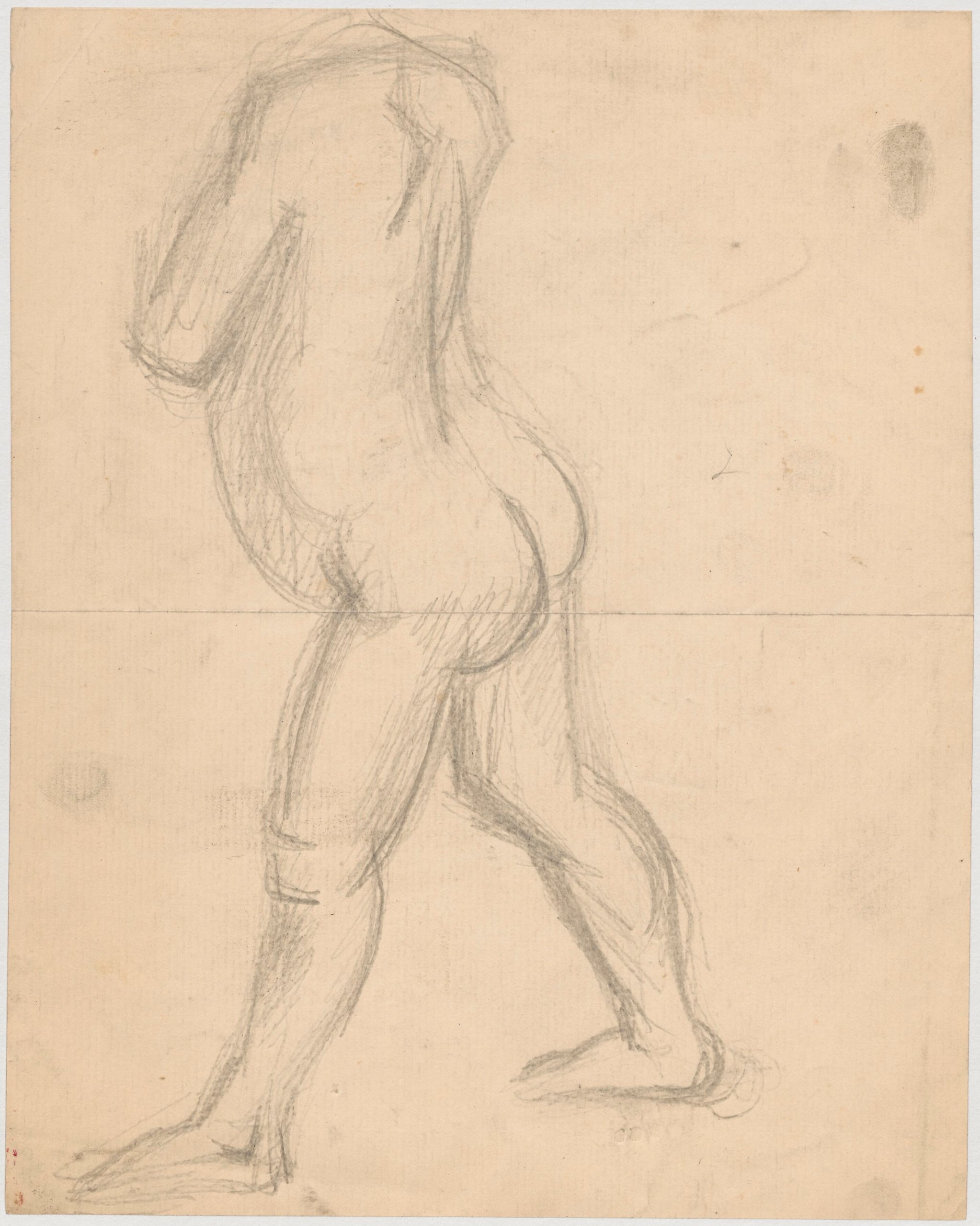 《一个无头人物的裸体向左行走》（Nude of a headless figure walking to the left）｜塔德乌什·马科夫斯基 Tadeusz Makowski｜1912
