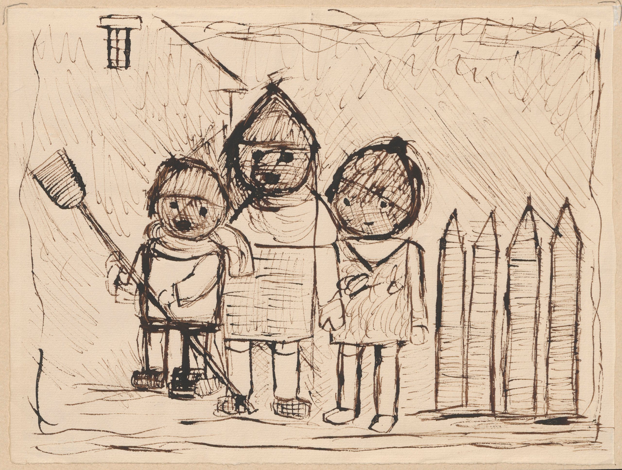 《围墙边的孩子们》（Children at the fence）｜塔德乌什·马科夫斯基 Tadeusz Makowski｜1932