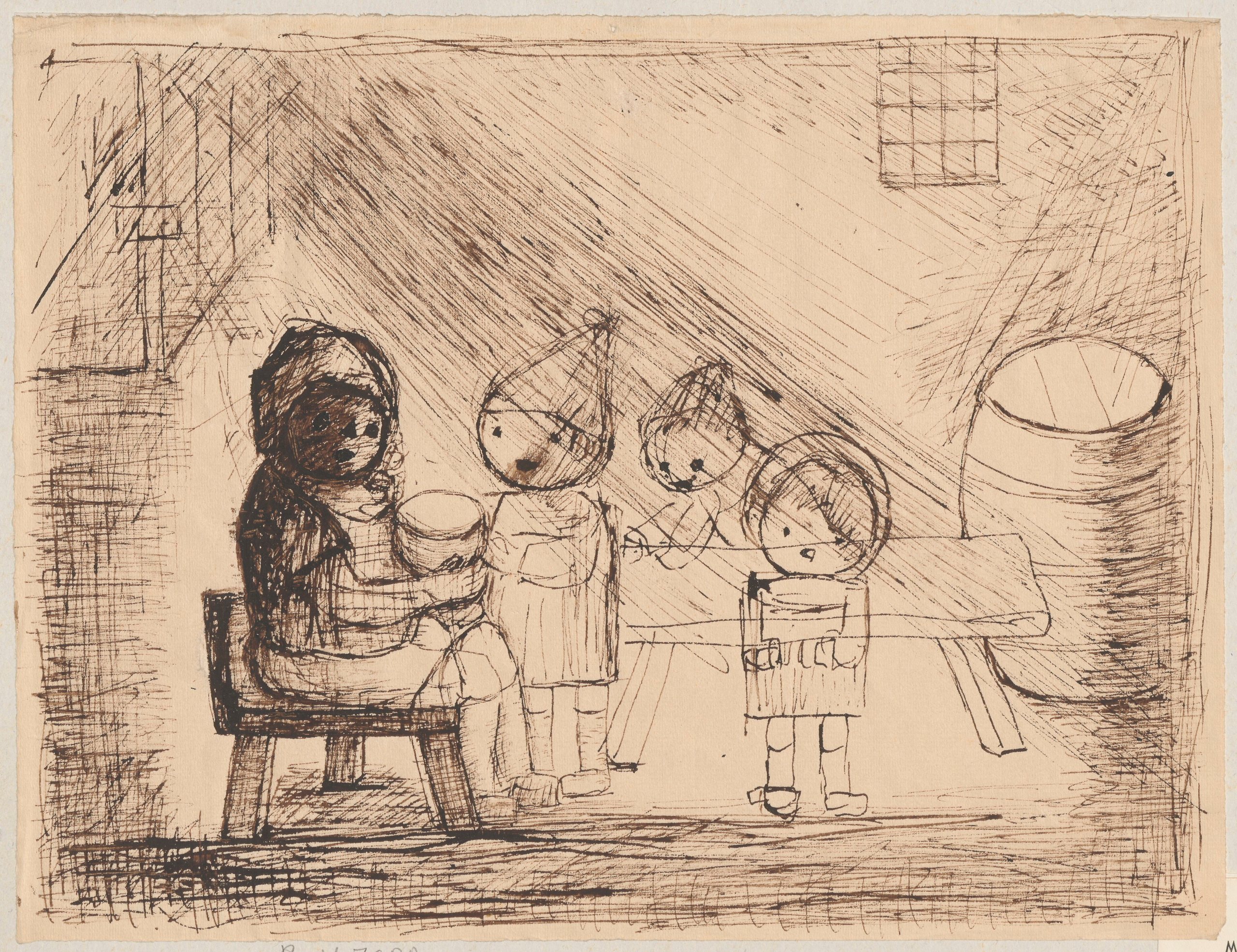 《孩子们在地下室》（Children in the basement）｜塔德乌什·马科夫斯基 Tadeusz Makowski｜1932