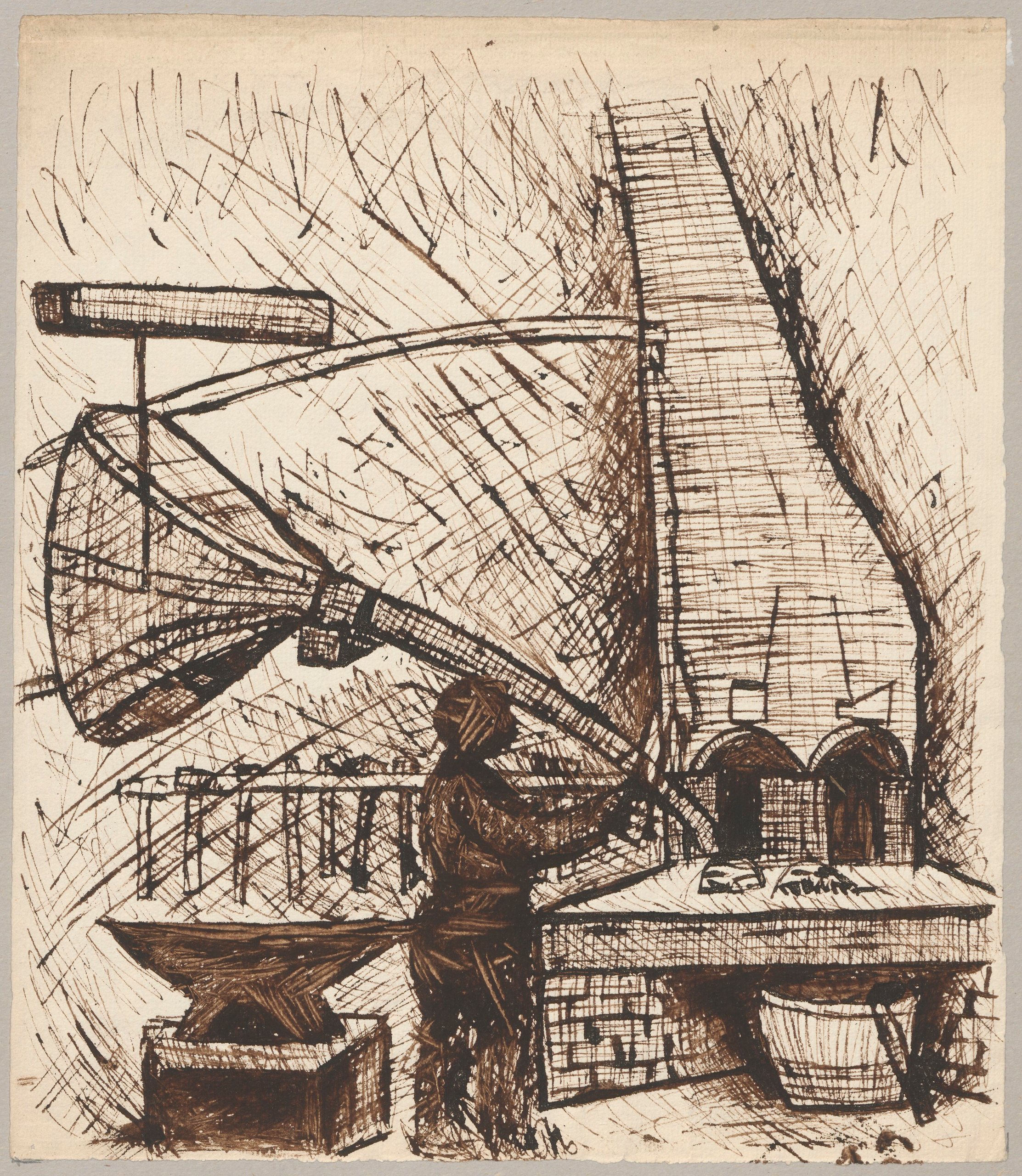 《熔炉旁的铁匠》（Blacksmith at the furnace）｜塔德乌什·马科夫斯基 Tadeusz Makowski｜1932