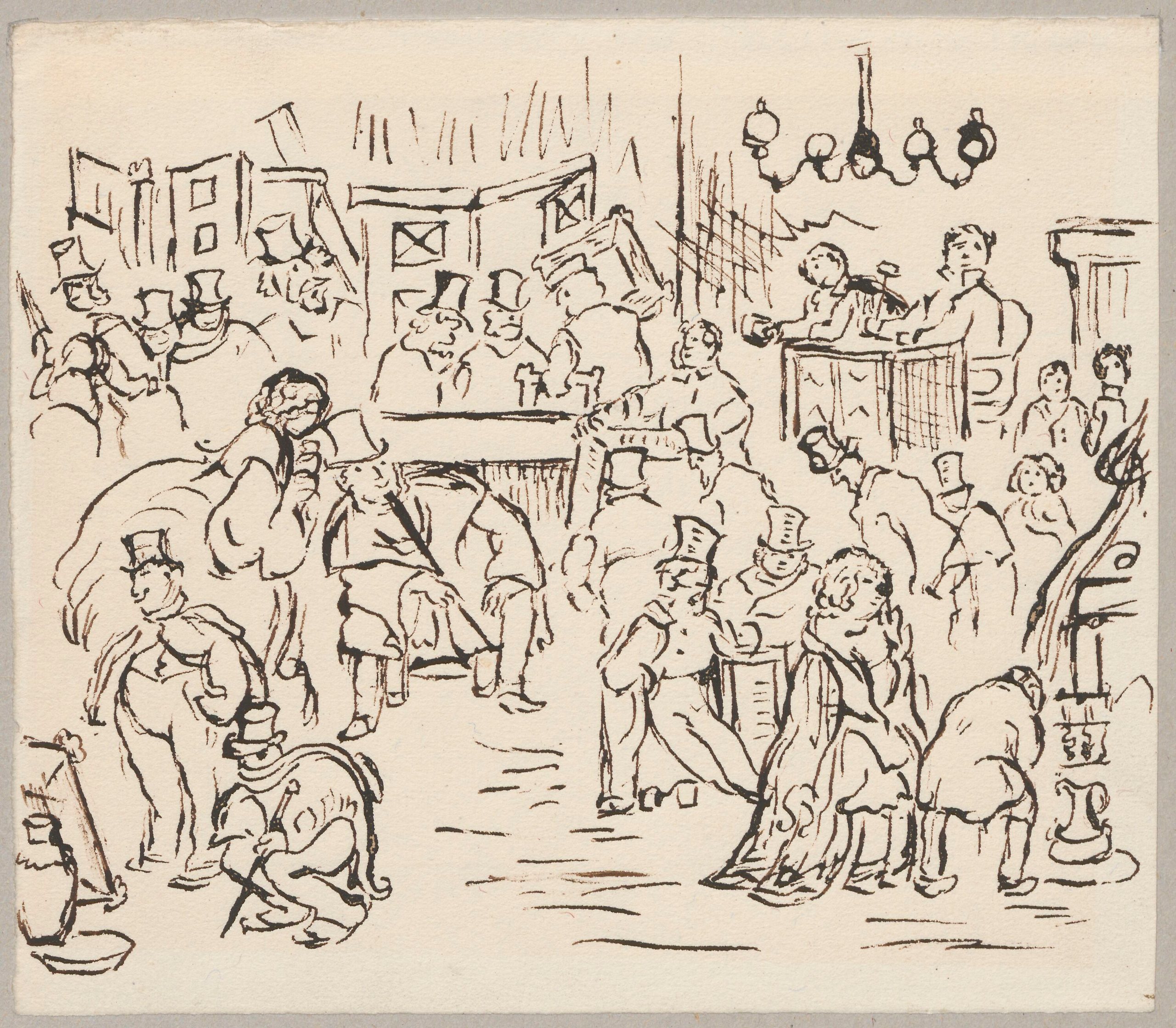 《19 世纪的拍卖，来自“德鲁奥酒店拍卖”系列》（Auction in the 19th century, from the series 'Auction at Hôtel Drouot'）｜塔德乌什·马科夫斯基 Tadeusz Makowski｜1931-1932