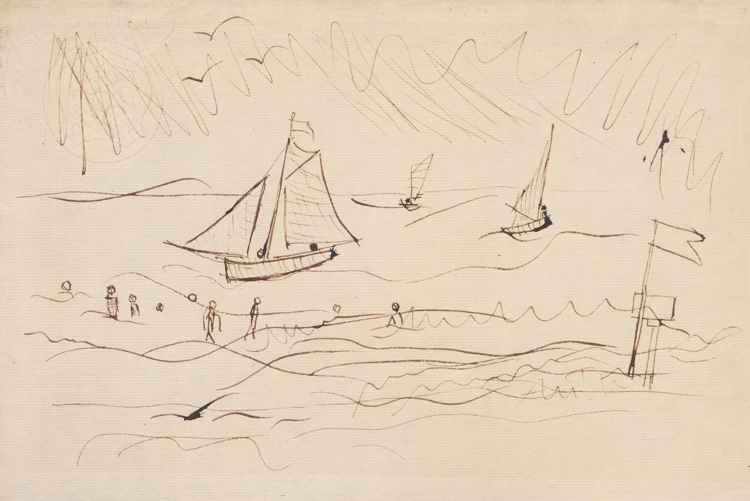 《有帆船的海》（Sea with sailboats）｜塔德乌什·马科夫斯基 Tadeusz Makowski｜1932