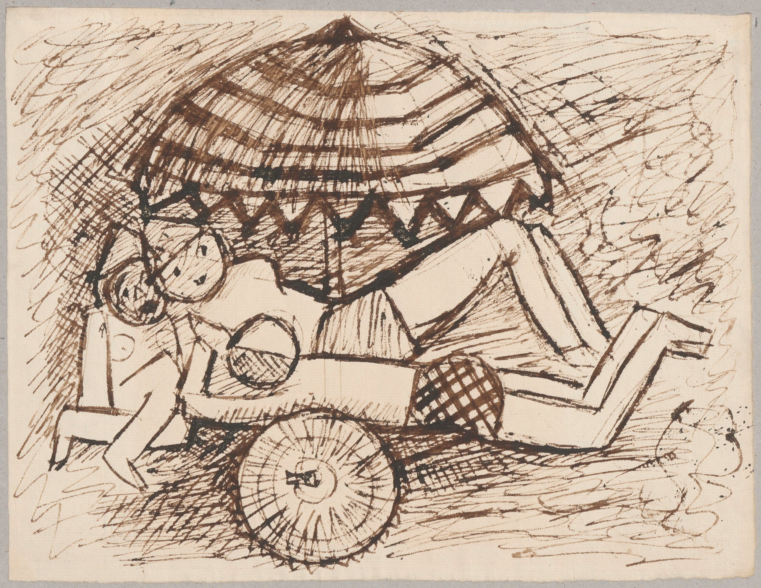 《在海滩上》（On the beach）｜塔德乌什·马科夫斯基 Tadeusz Makowski｜1931