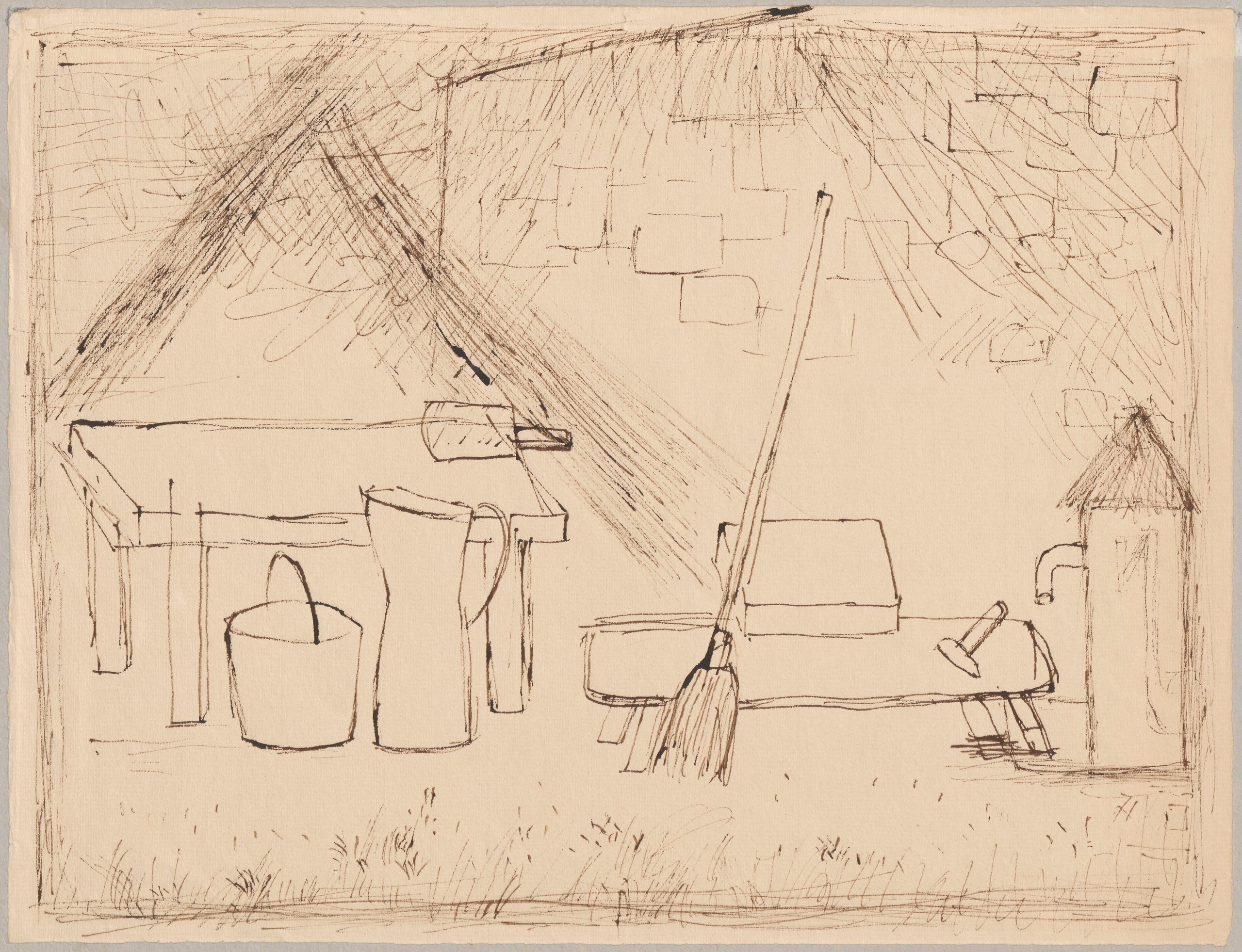 《院子里的农具》（Farm tools in the yard）｜塔德乌什·马科夫斯基 Tadeusz Makowski｜1932