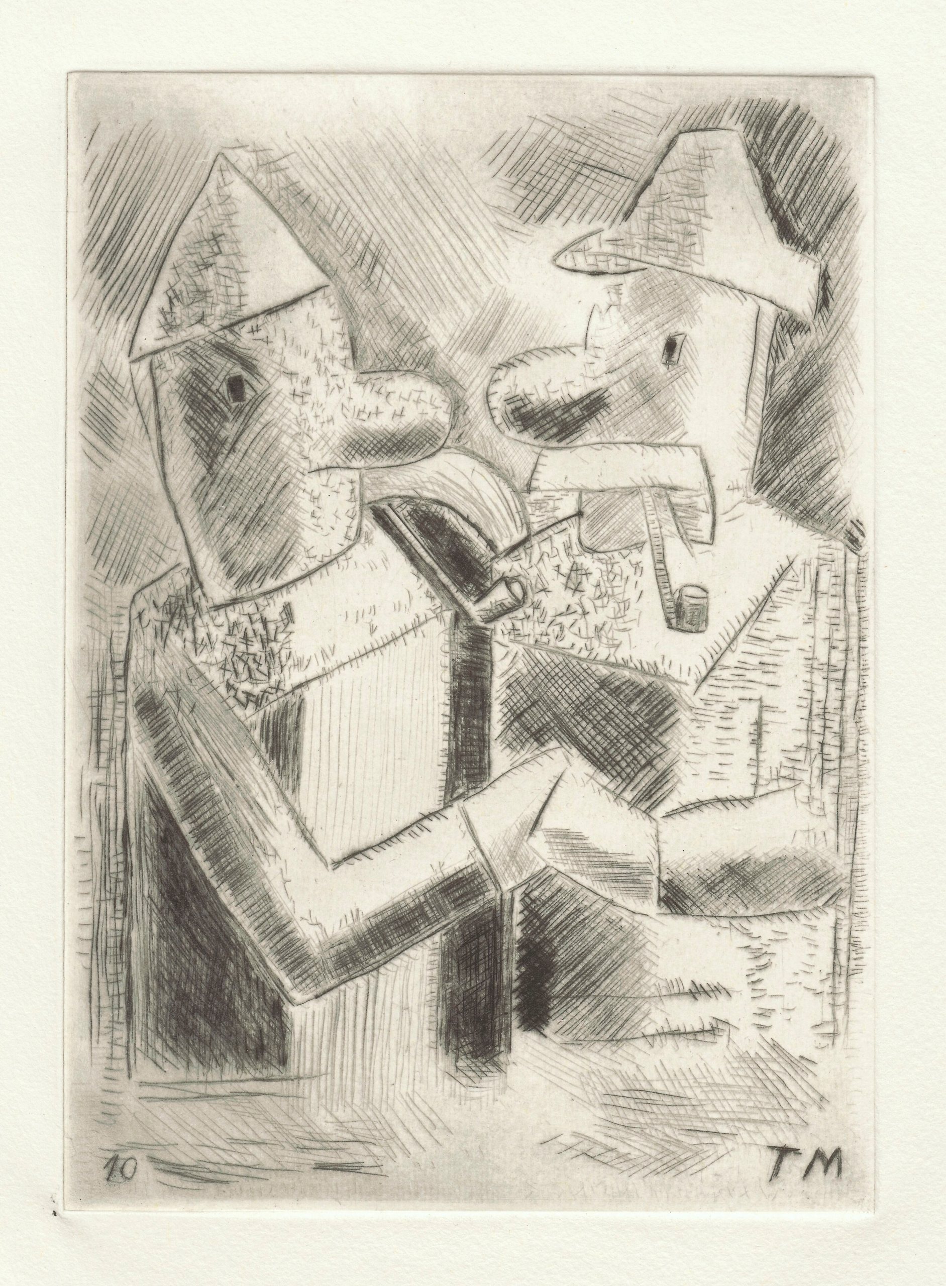 《烟斗者》（Pipe smoker）｜塔德乌什·马科夫斯基 Tadeusz Makowski｜不明