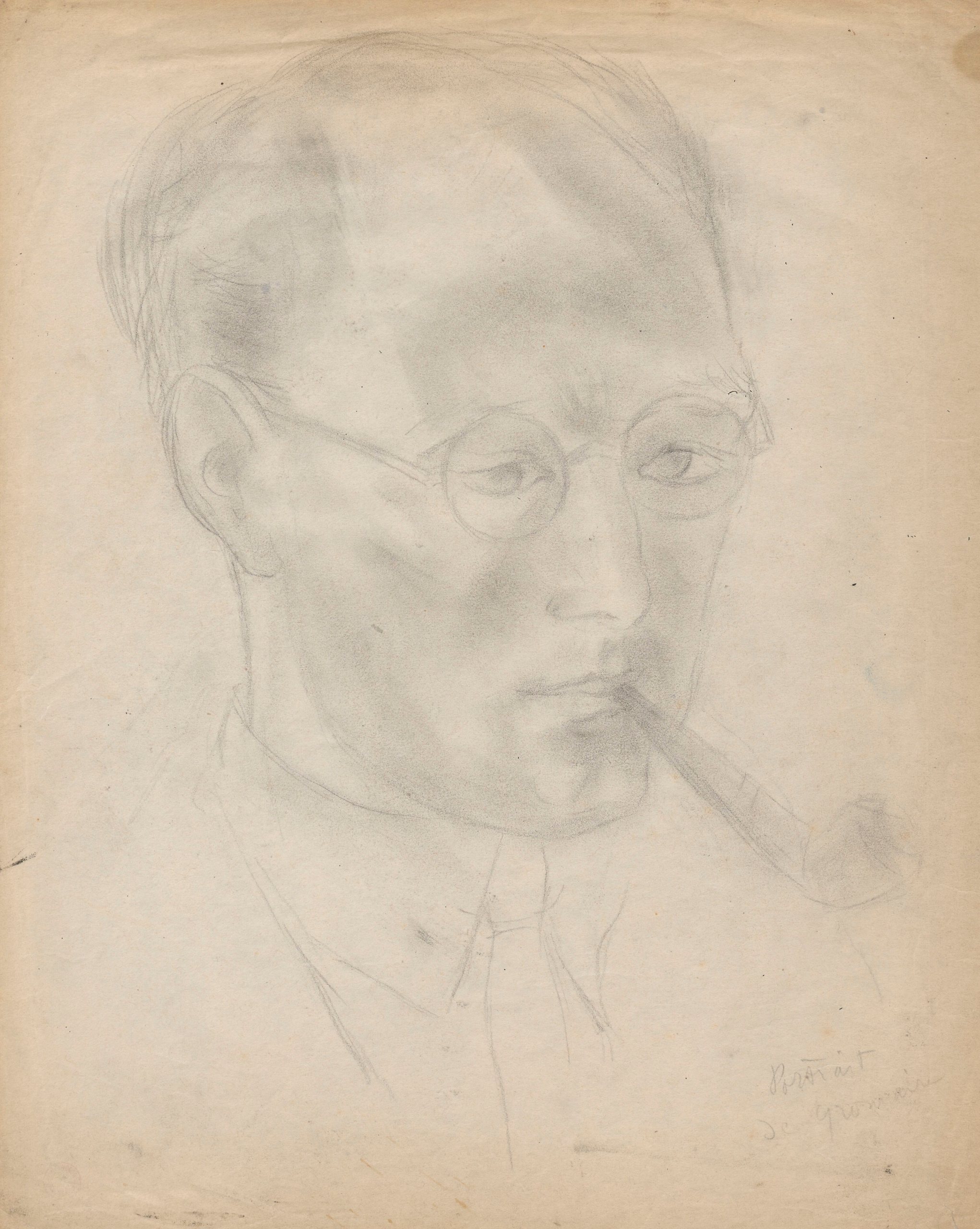 《马塞莱戈·格罗梅尔的肖像》（Portrait of Marcelego Gromeire）｜塔德乌什·马科夫斯基 Tadeusz Makowski｜1925