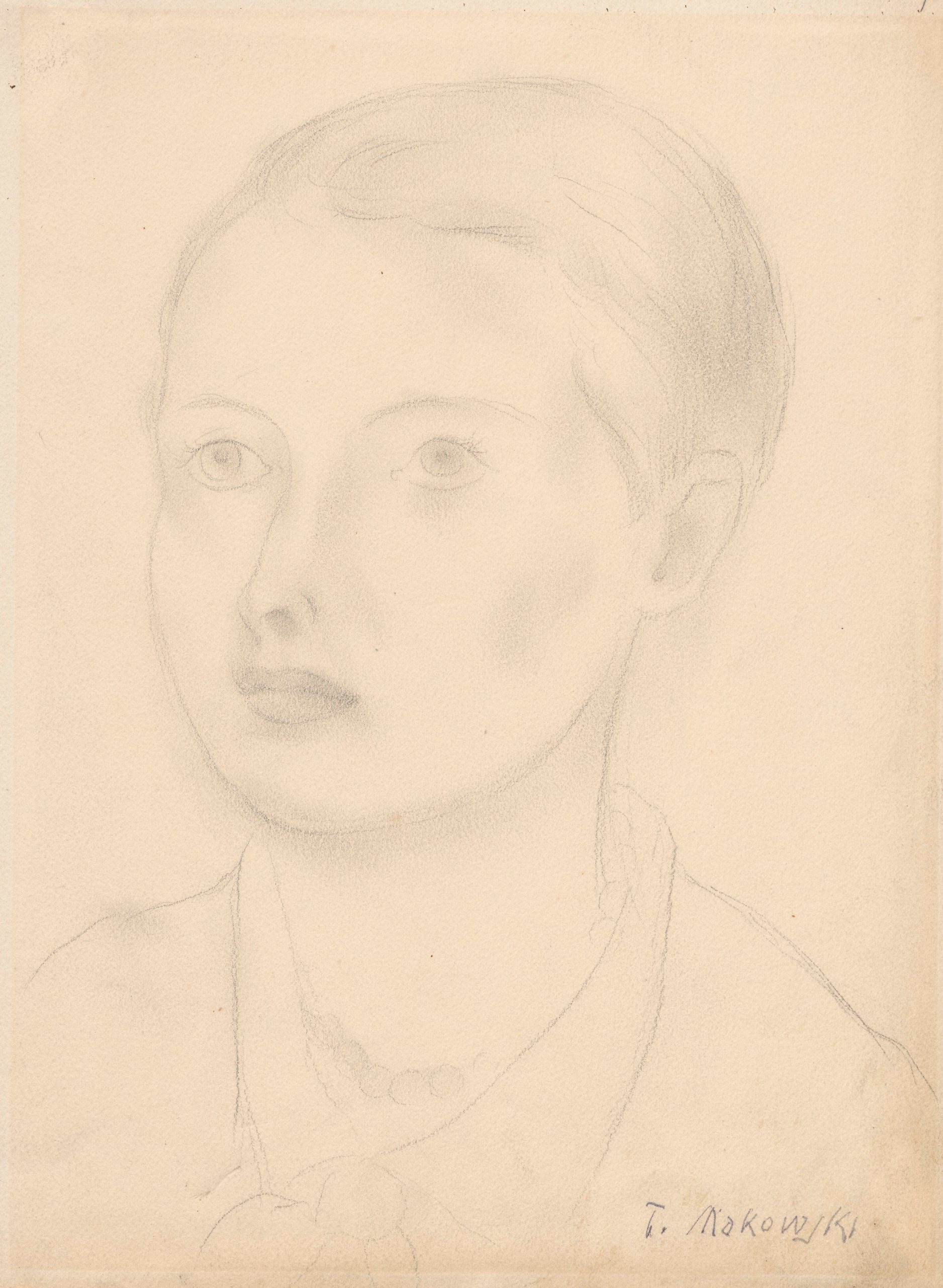 《一个年轻女孩的肖像》（Portrait of a young girl）｜塔德乌什·马科夫斯基 Tadeusz Makowski｜1920-1927