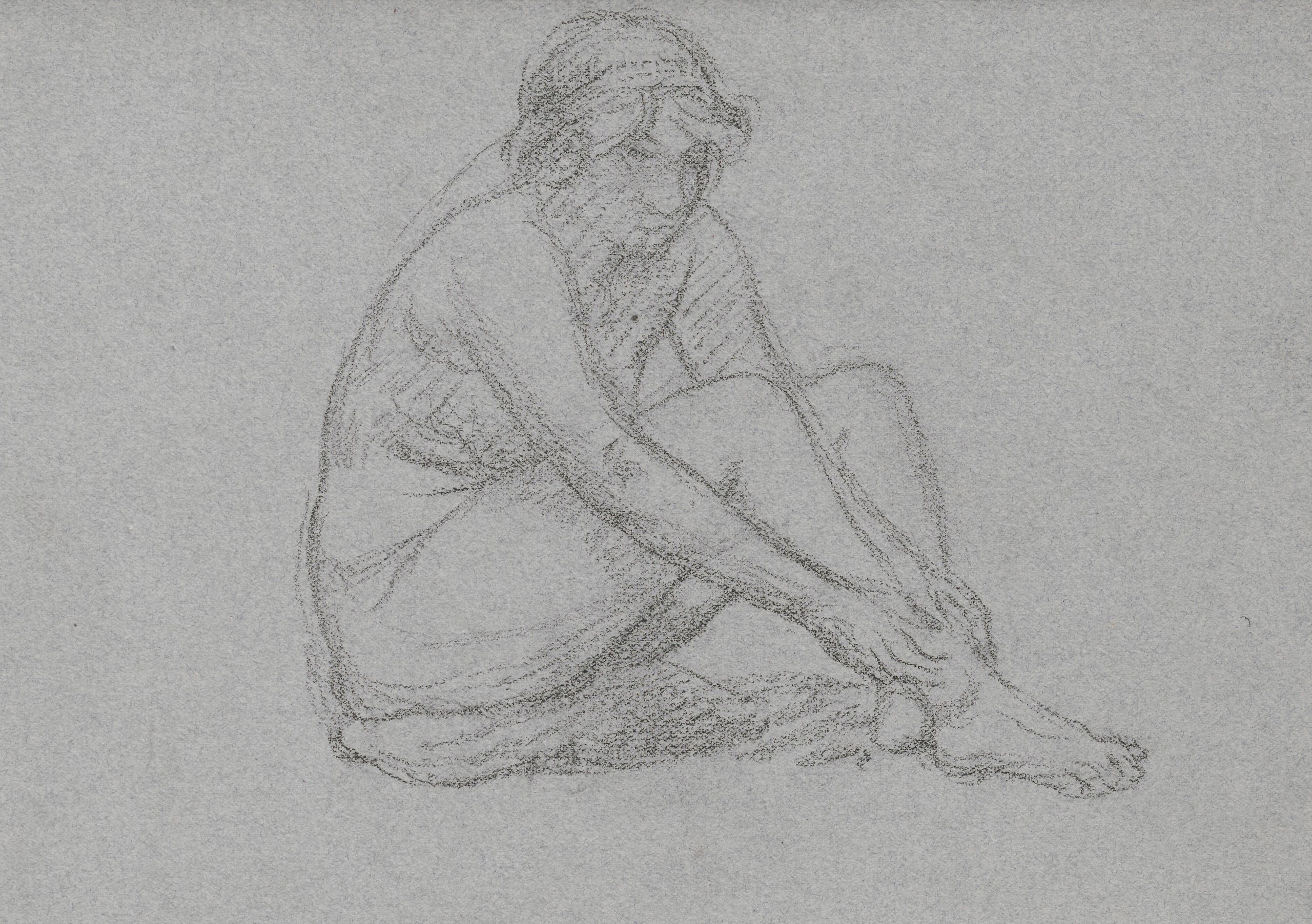 《对坐着的女人的裸体研究》（Study of the nude of a seated woman）｜塔德乌什·马科夫斯基 Tadeusz Makowski｜1908-1910