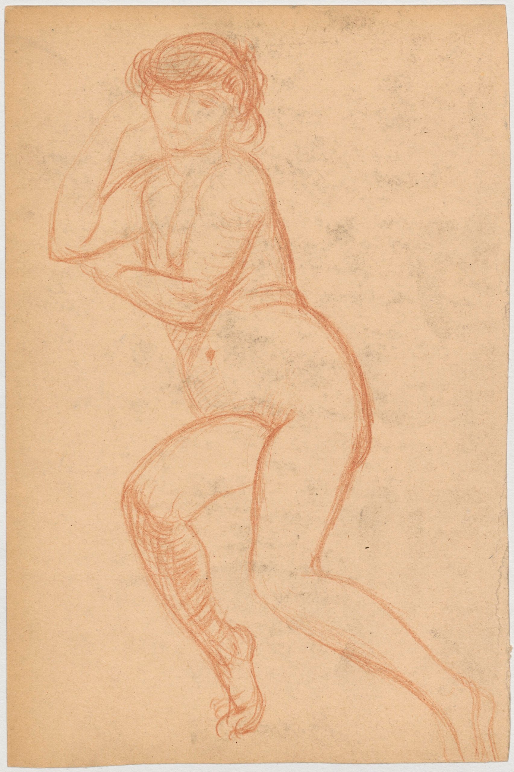 《对坐着的女人的裸体研究》（Study of the nude of a seated woman）｜塔德乌什·马科夫斯基 Tadeusz Makowski｜1908-1910
