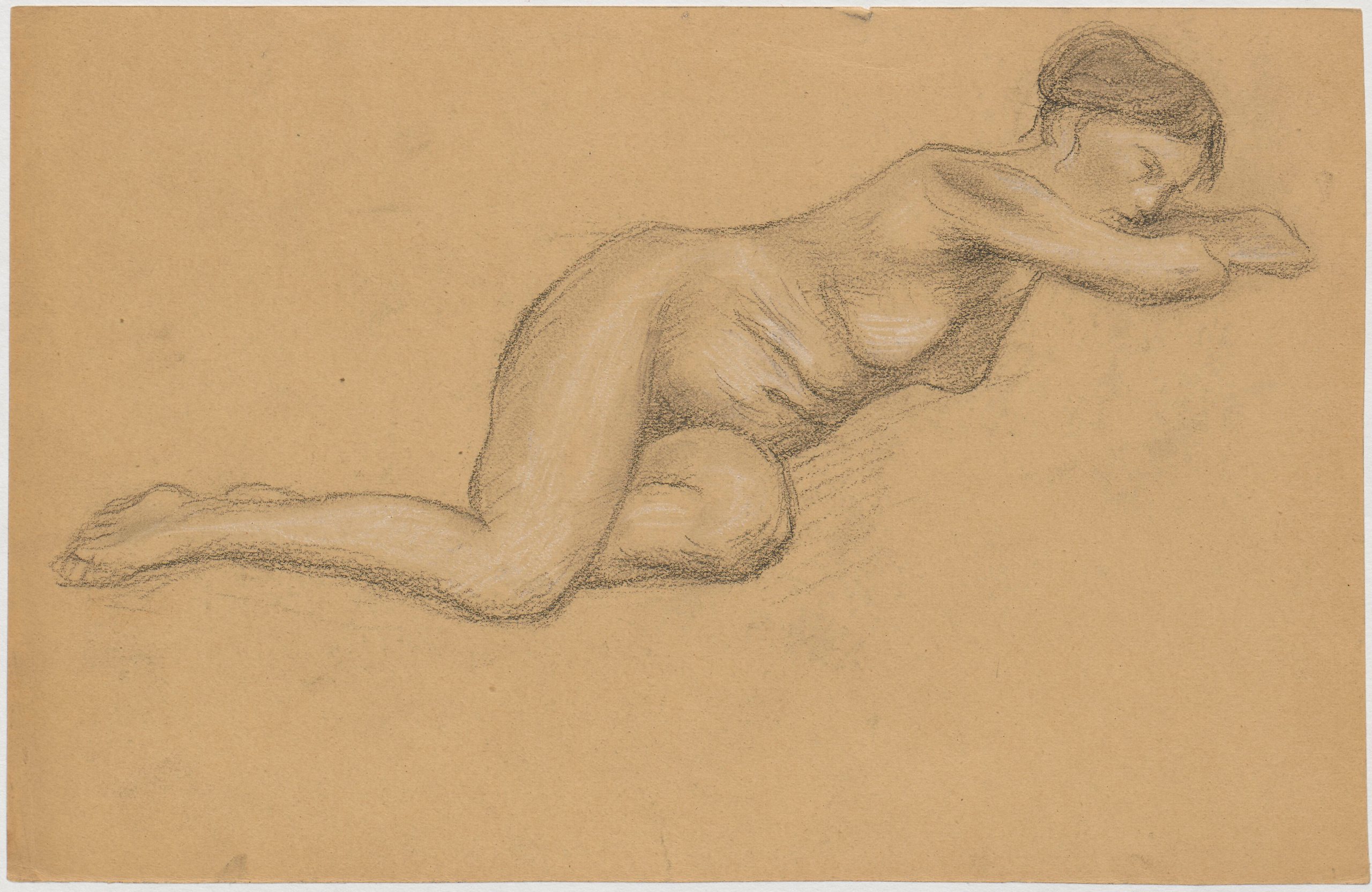 《熟睡女人的裸体研究》（Nude study of a sleeping woman）｜塔德乌什·马科夫斯基 Tadeusz Makowski｜1908-1910