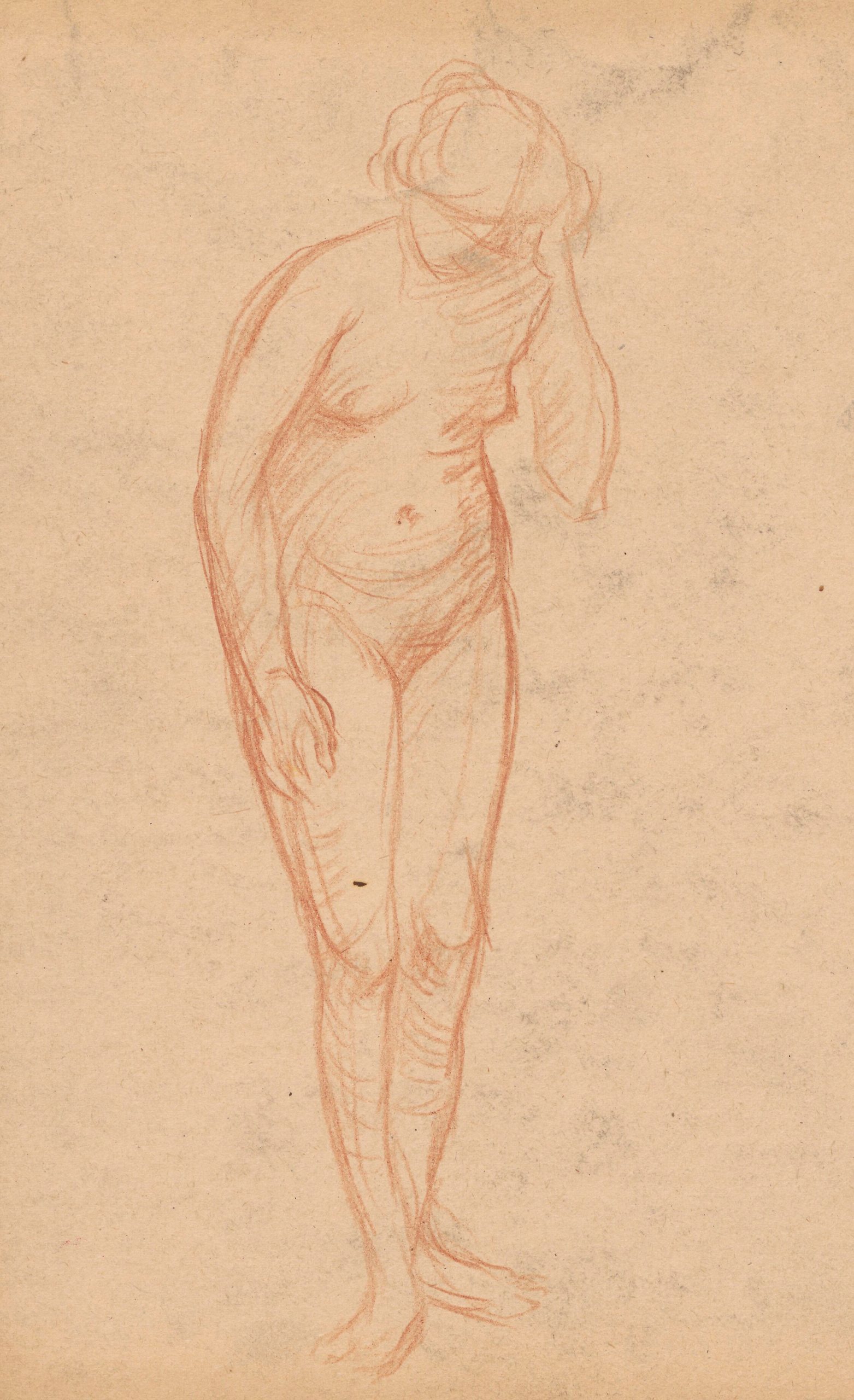 《低头女子裸体研究》（Study of the nude of a woman with her head bowed）｜塔德乌什·马科夫斯基 Tadeusz Makowski｜1908-1910