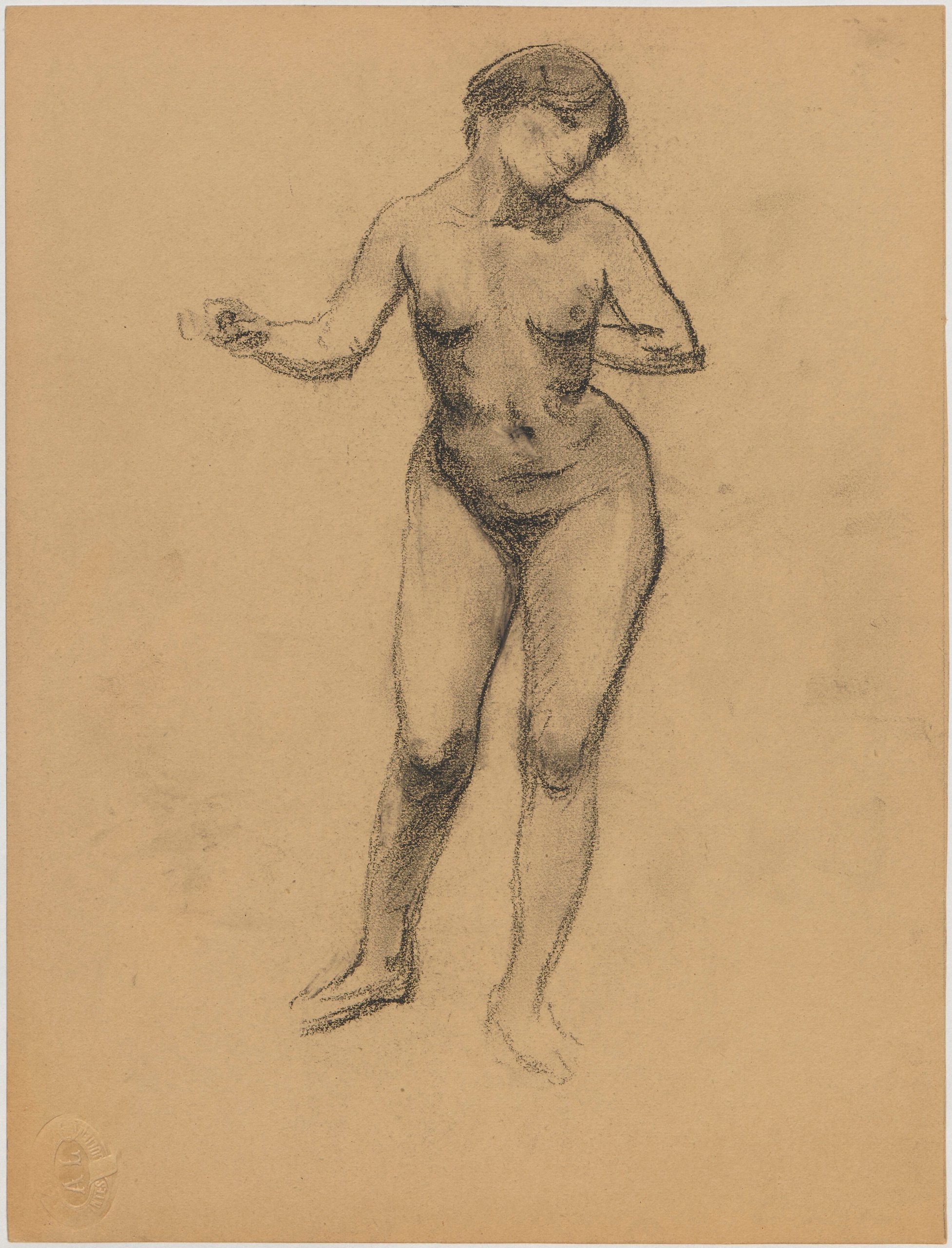 《女性裸体研究》（Study of the female nude）｜塔德乌什·马科夫斯基 Tadeusz Makowski｜1908-1910