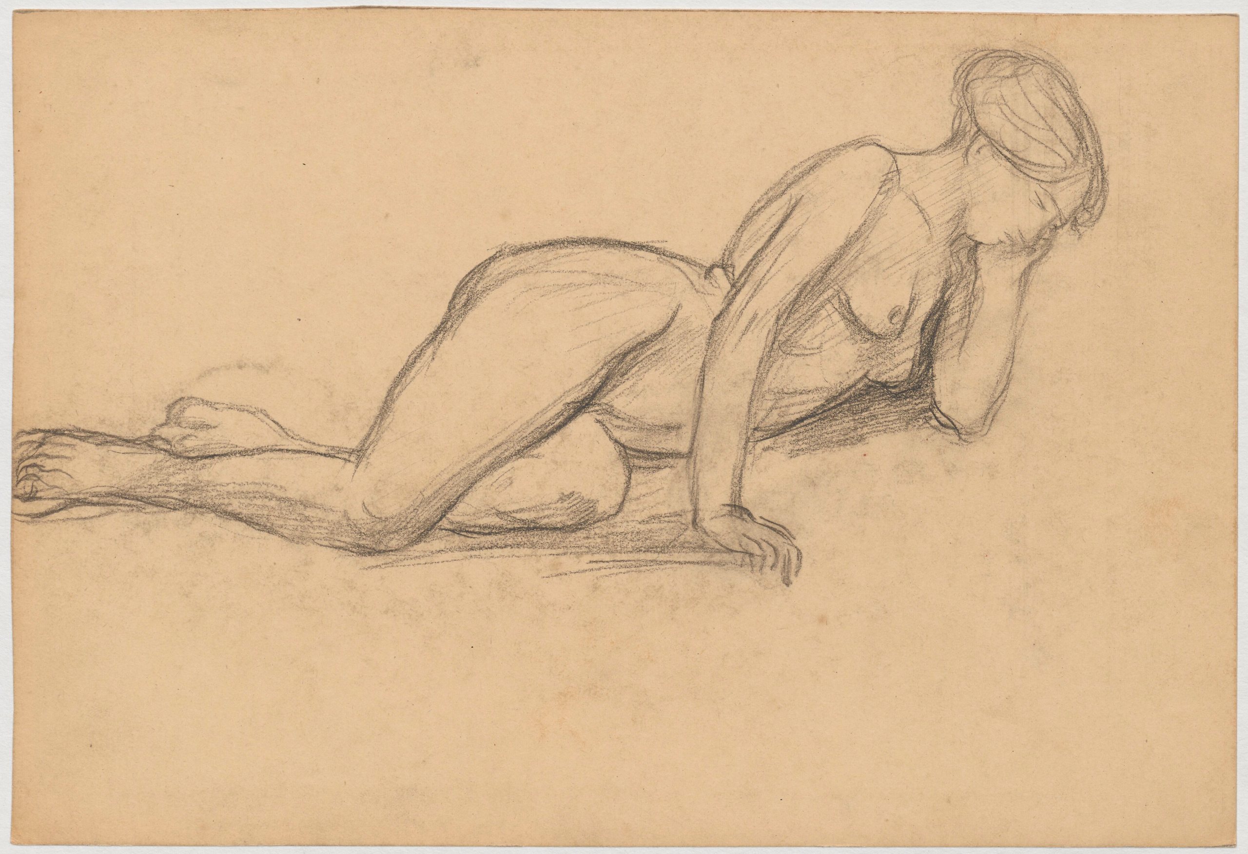 《斜倚女子裸体研究》（Study of the nude of a reclining woman）｜塔德乌什·马科夫斯基 Tadeusz Makowski｜1908-1910