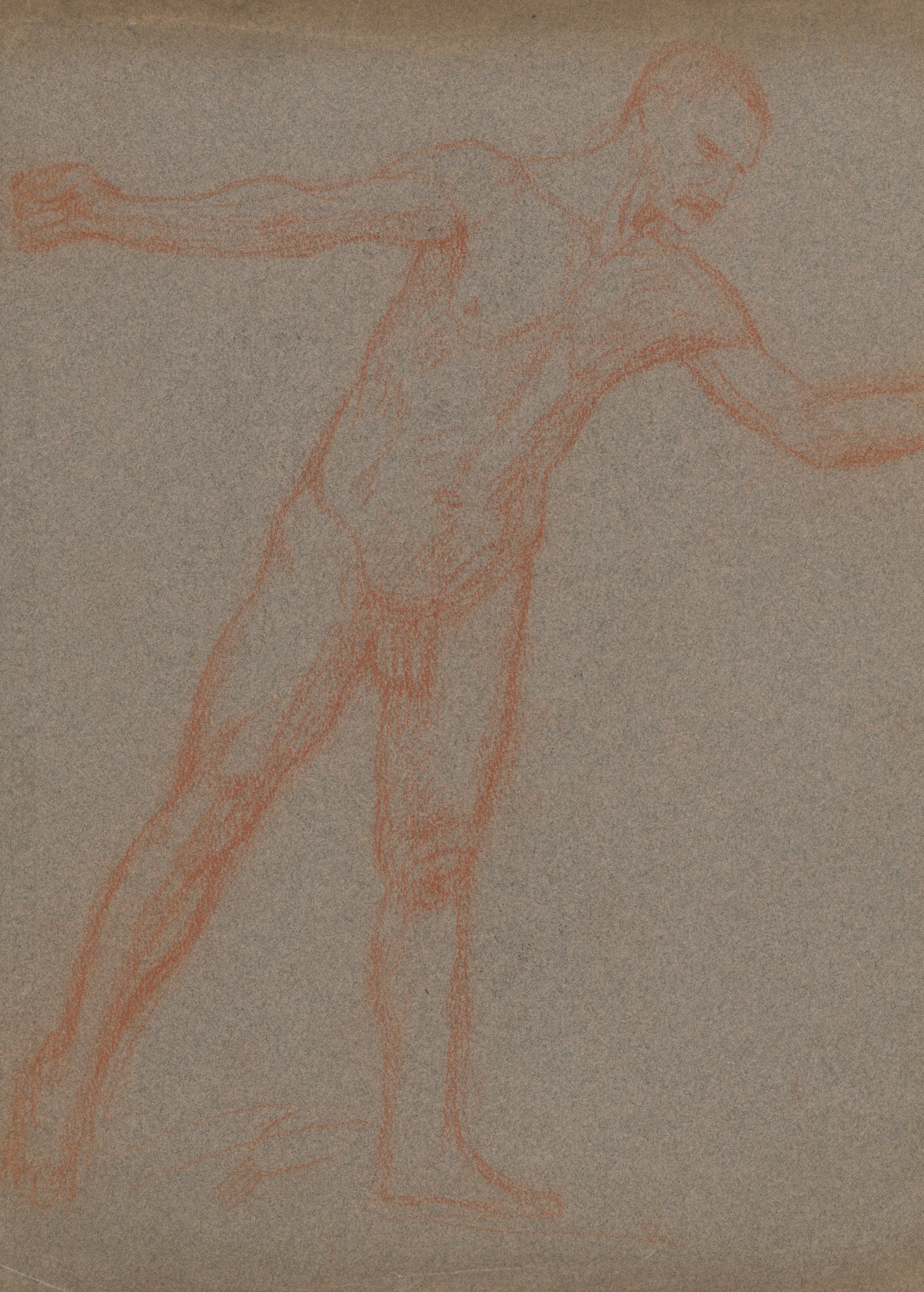 《站立男性裸体研究》（Study of a standing male nude）｜塔德乌什·马科夫斯基 Tadeusz Makowski｜1908-1910