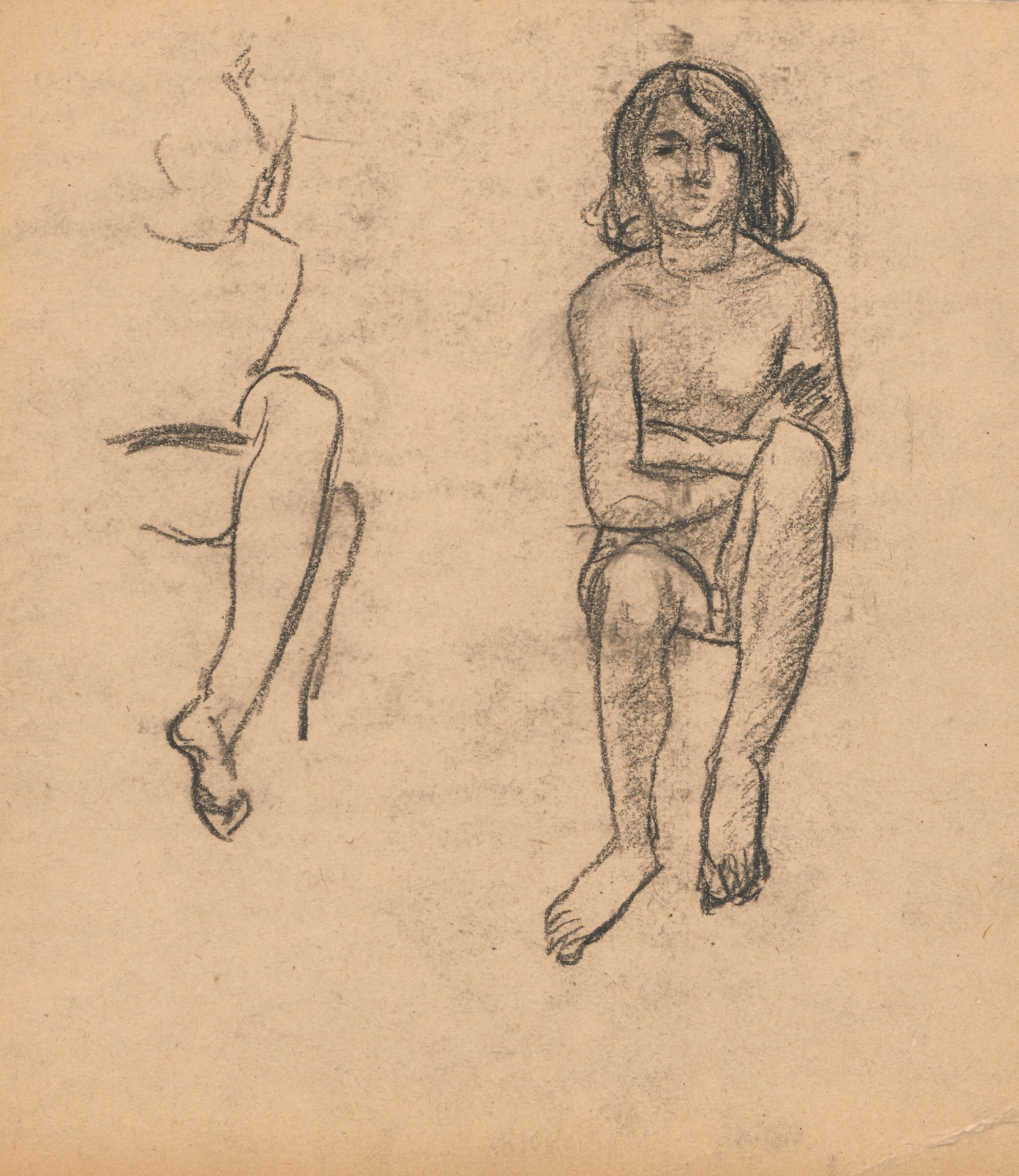 《研究一个小男孩的裸体》（Study of a young boy's nude）｜塔德乌什·马科夫斯基 Tadeusz Makowski｜1908-1910