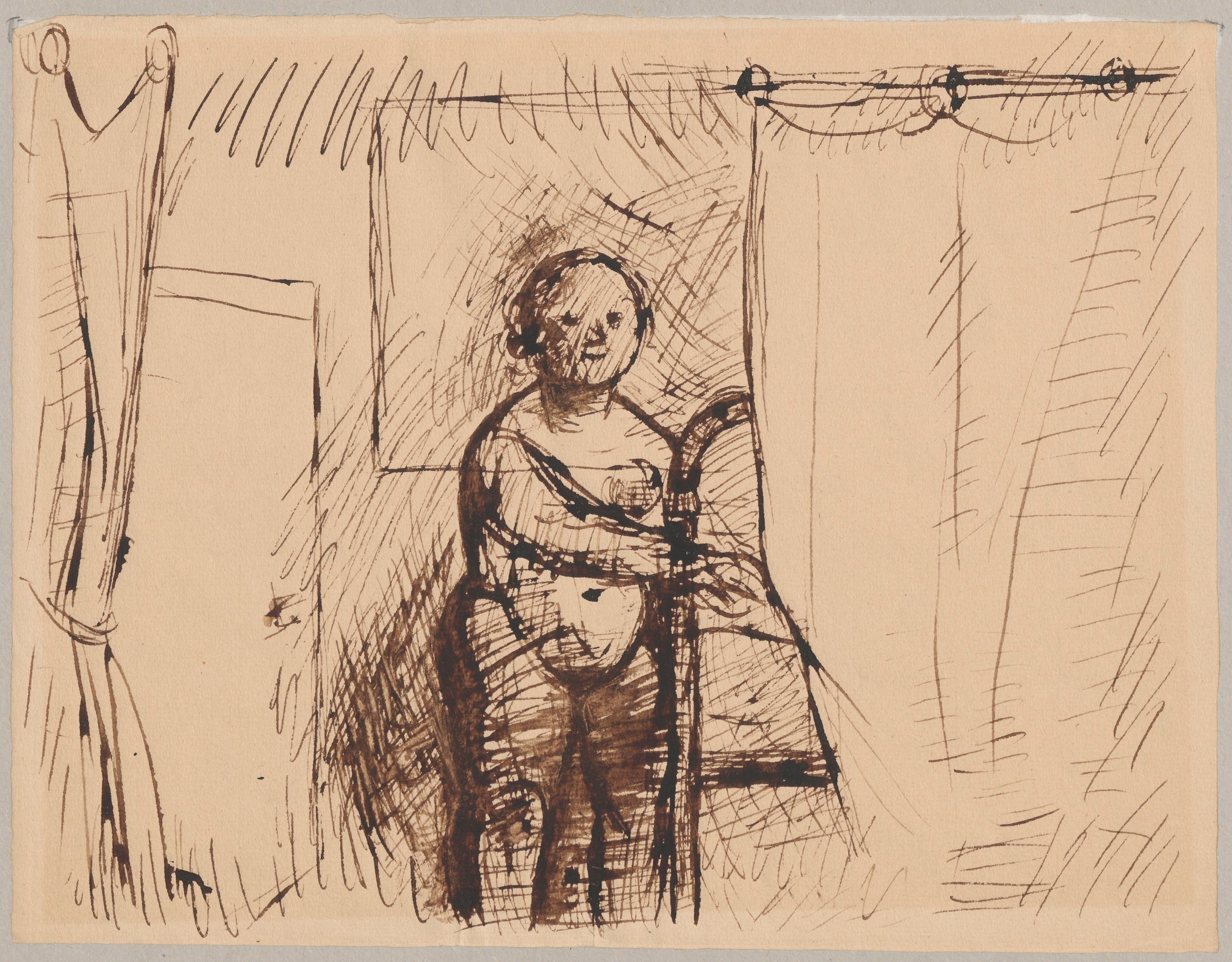 《室内裸体研究》（A study of a nude in an interior）｜塔德乌什·马科夫斯基 Tadeusz Makowski｜1932