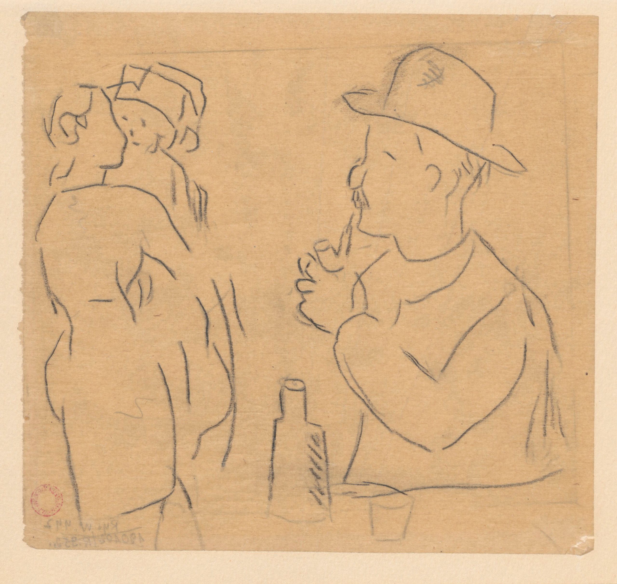 《在旅馆里》（At the inn）｜塔德乌什·马科夫斯基 Tadeusz Makowski｜1920