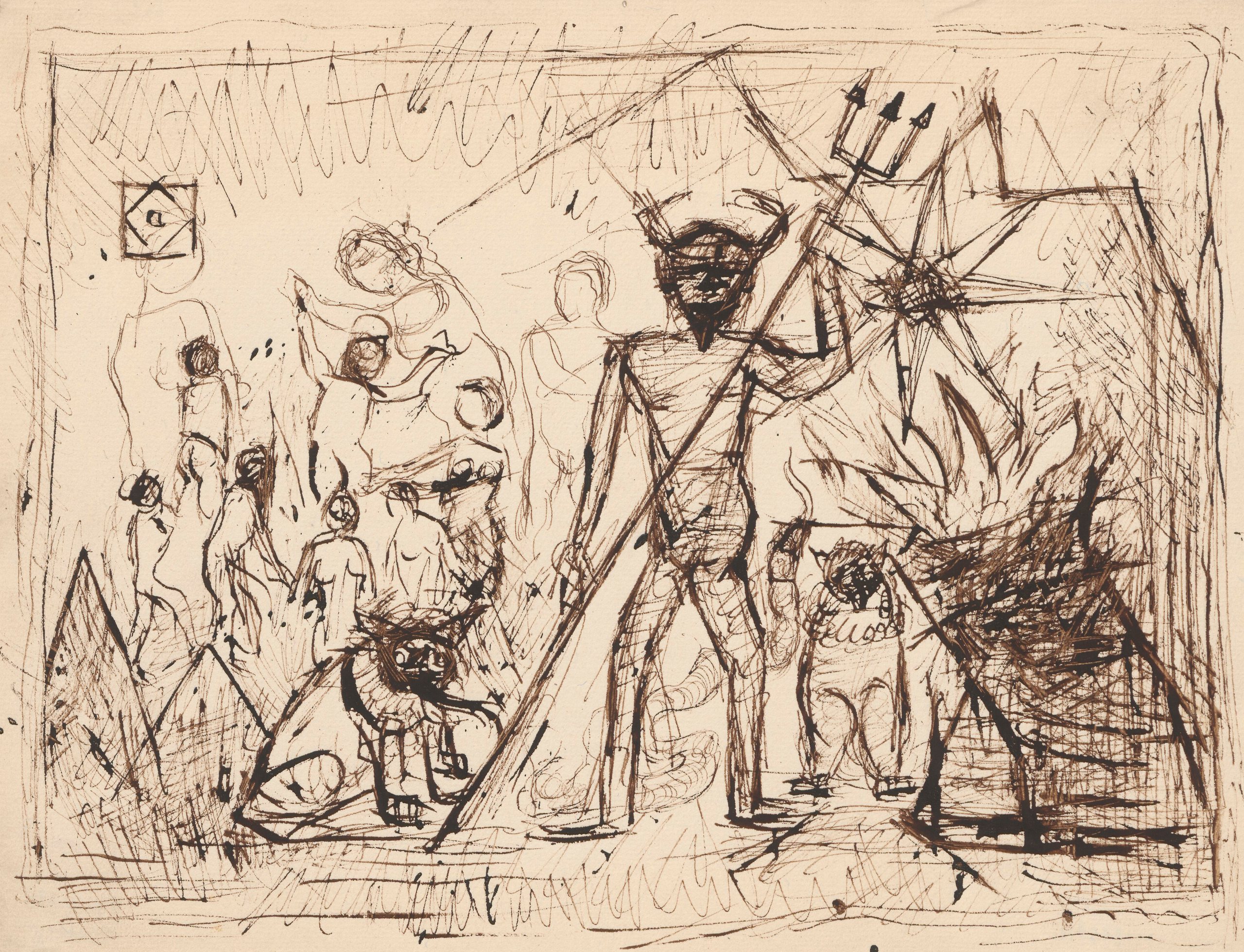 《在地狱里》（In hell）｜塔德乌什·马科夫斯基 Tadeusz Makowski｜1931