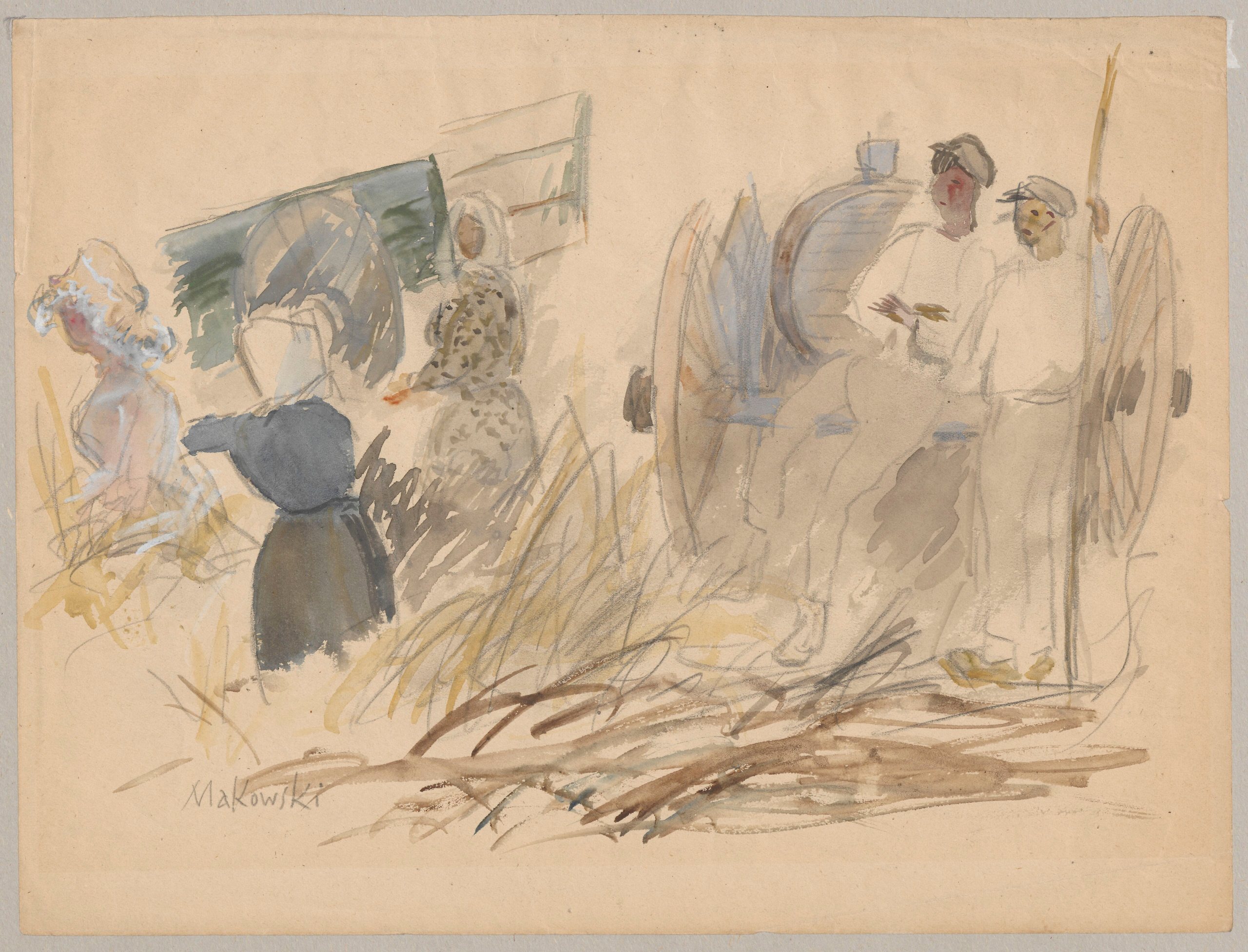 《在现场》（In the field）｜塔德乌什·马科夫斯基 Tadeusz Makowski｜1924