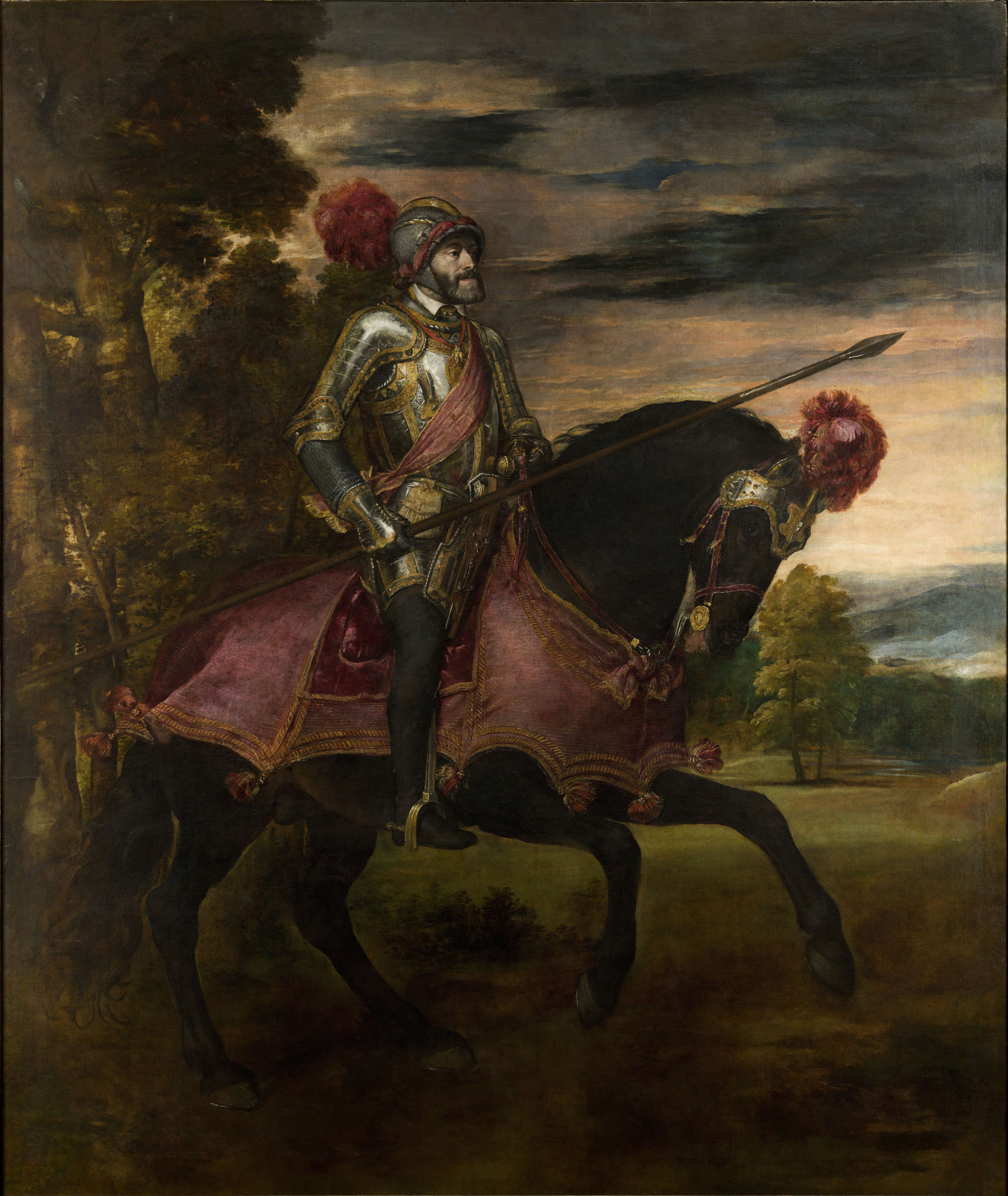《查理五世皇帝在米尔贝格》（Emperor Charles V at Mühlberg）｜提香 Titian｜1548