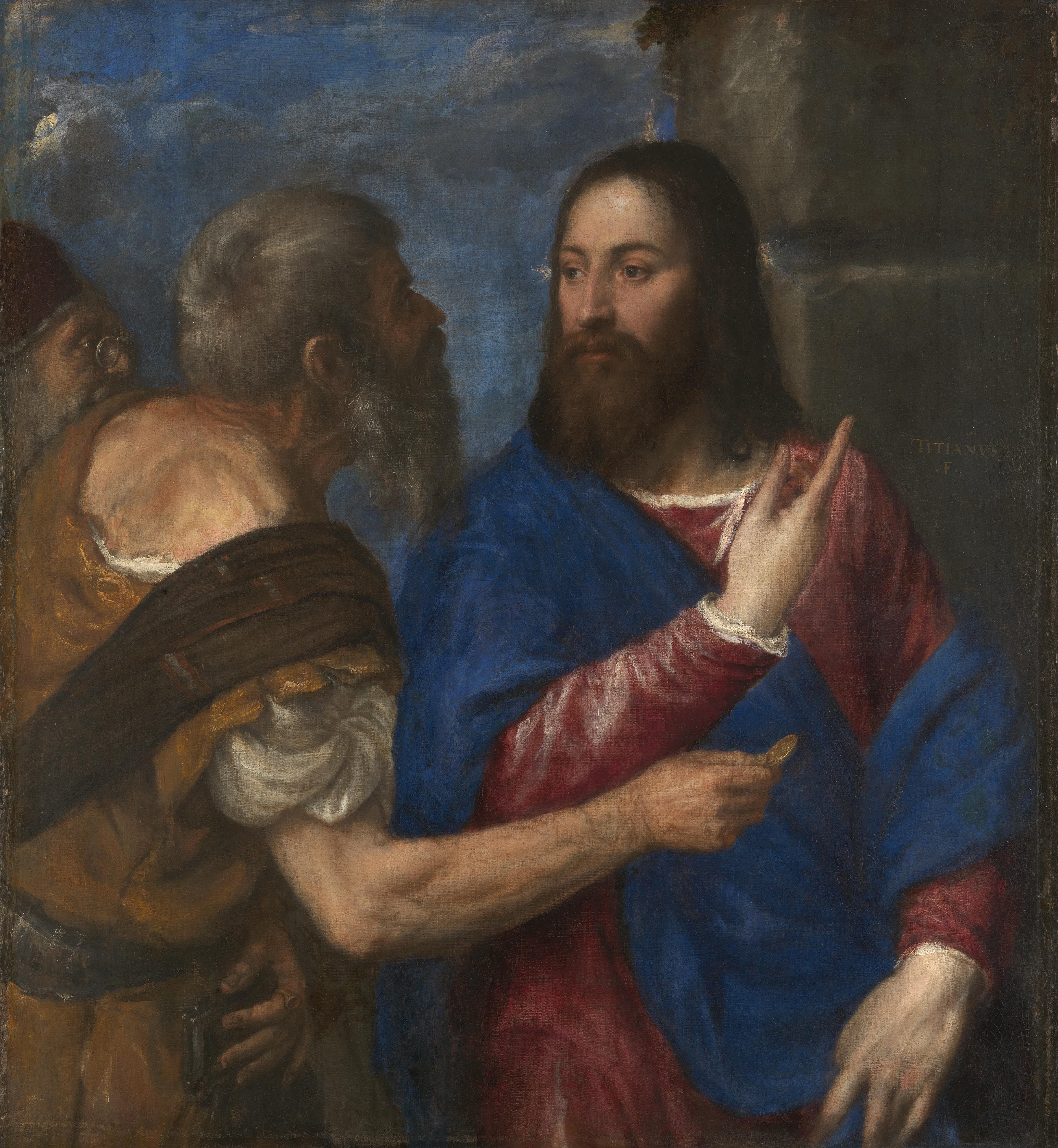 《纳税银》（The Tribute Money）｜提香 Titian｜约1560–1568