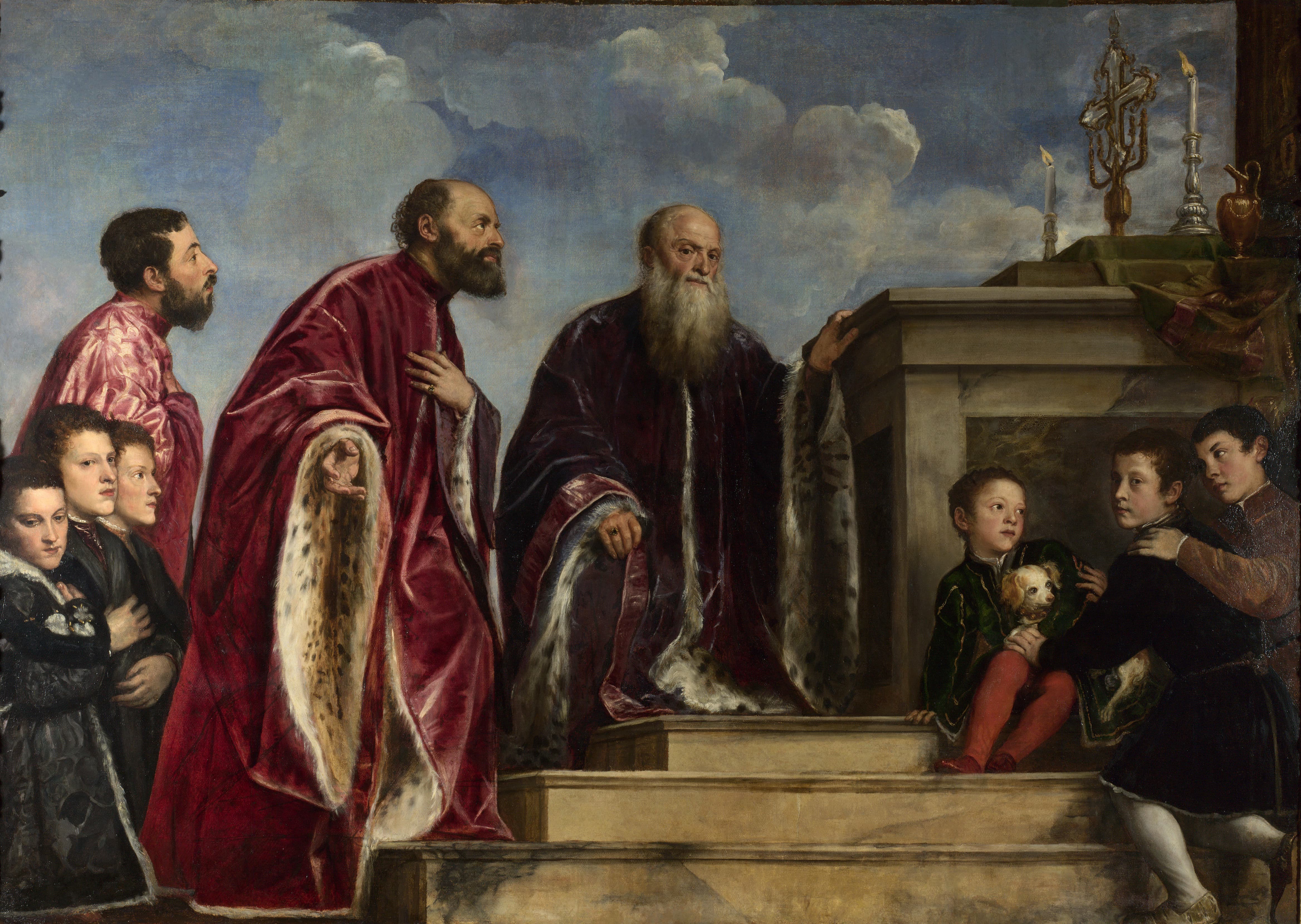 《文德拉明家族敬拜真十字架遗物》（The Vendramin Family Venerating a Relic of the True Cross）｜提香 Titian｜约1540–1545