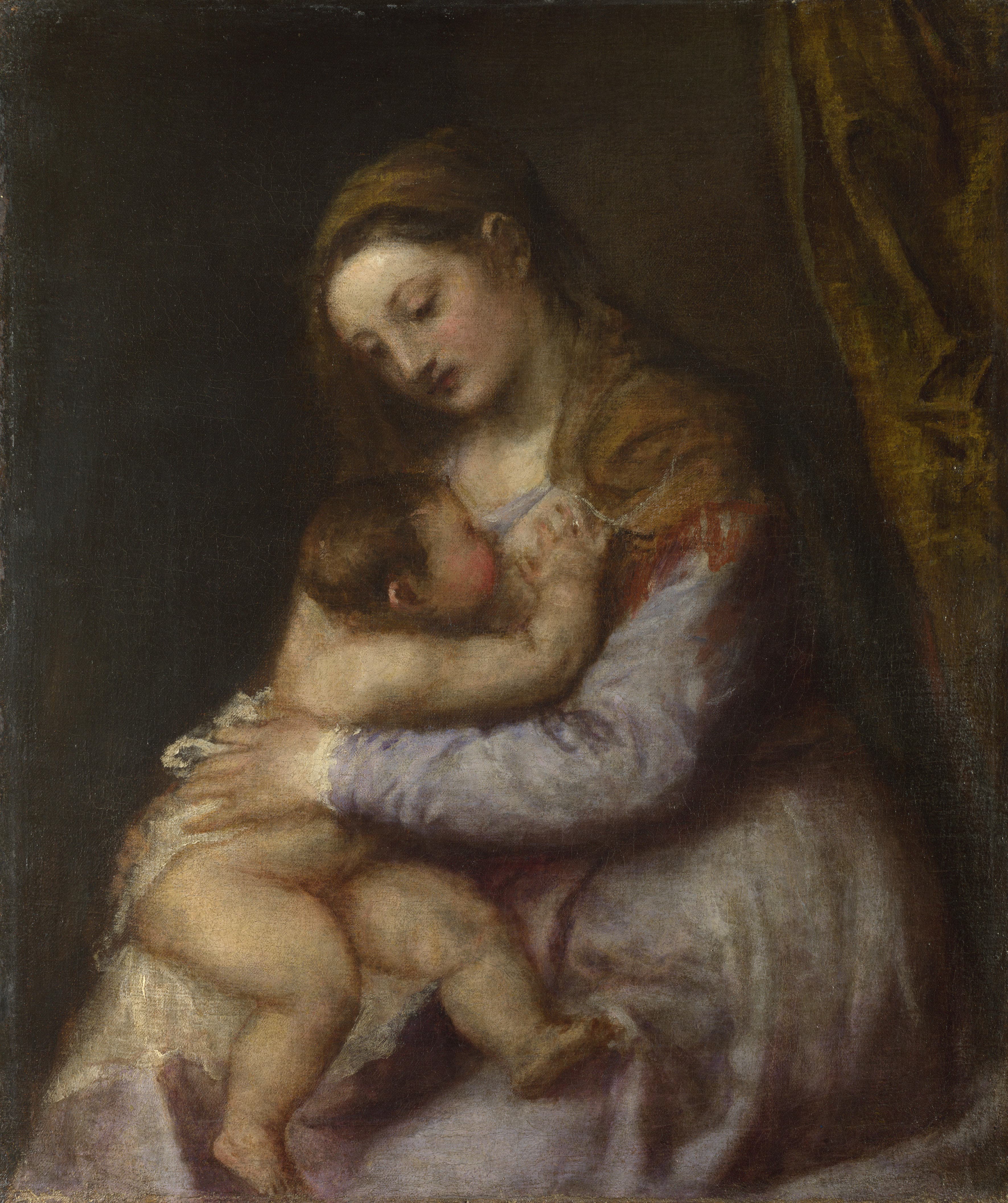 《圣母子》（Madonna and Child）｜提香 Titian｜约1565–1570