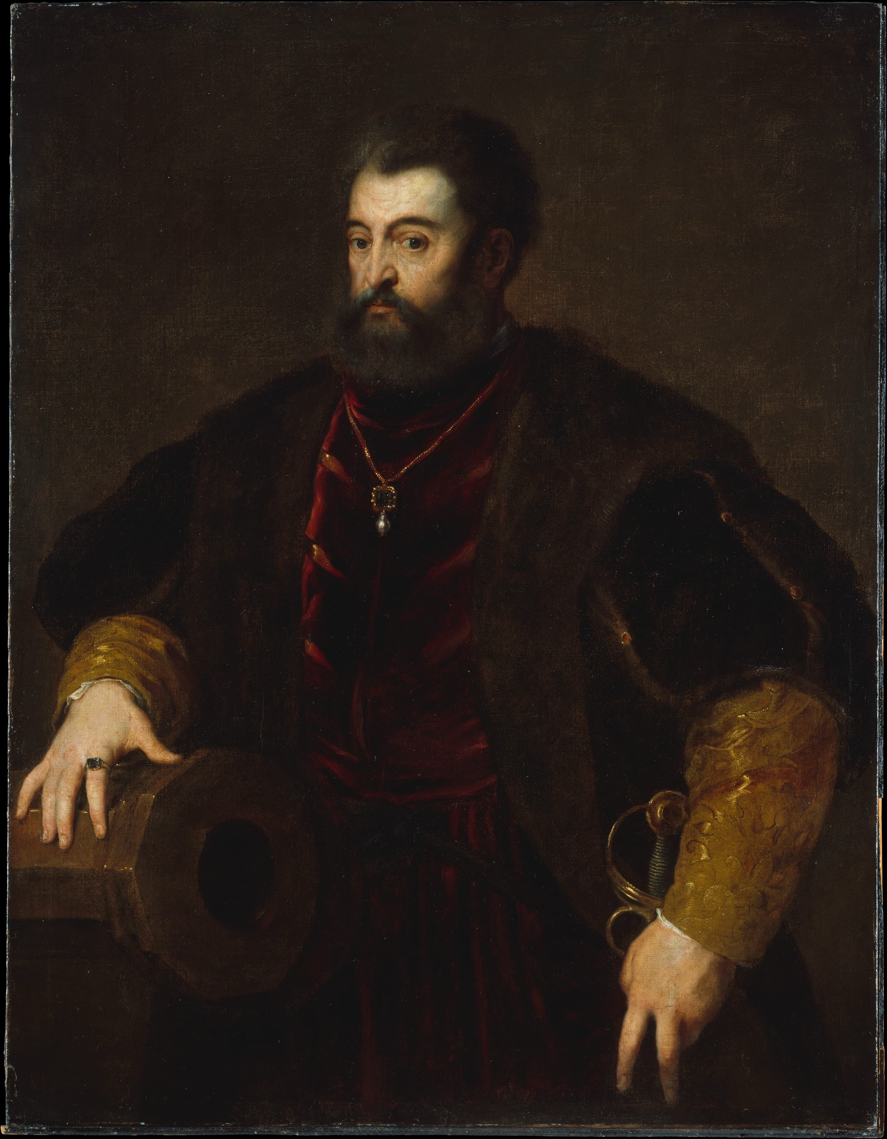 《伊波利托·里米纳尔迪肖像》（Portrait of Ippolito Riminaldi）｜提香 Titian｜约1528